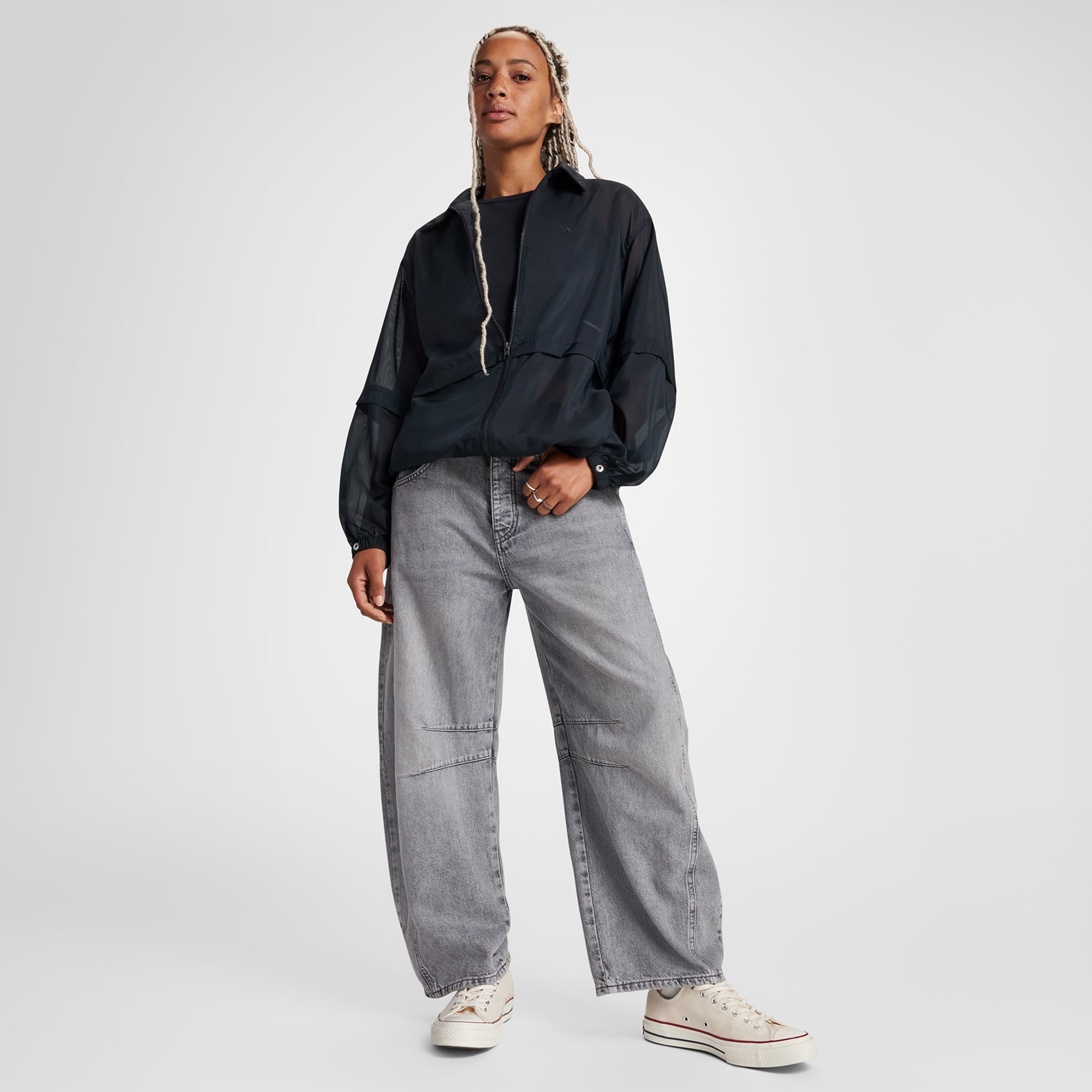 Converse Classic Kadın Siyah Transparan Ceket