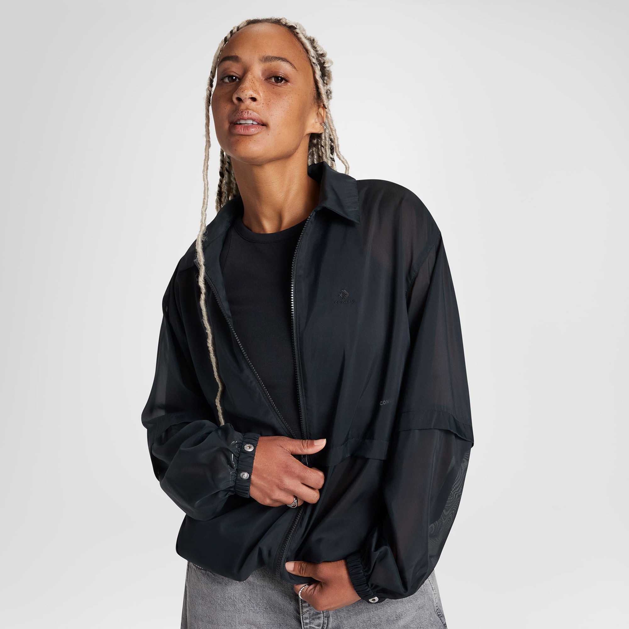 Converse Classic Kadın Siyah Transparan Ceket