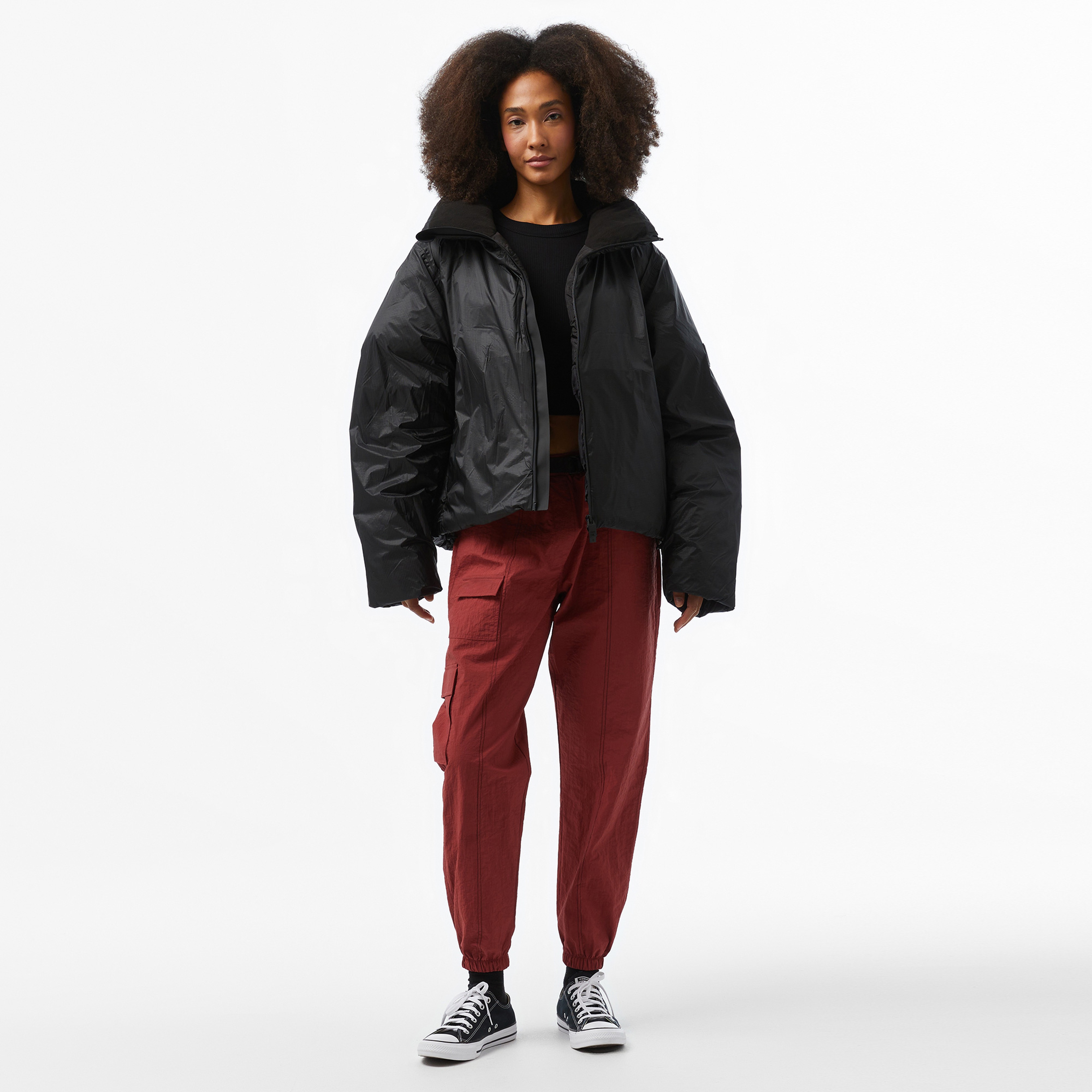 Rains Kevo Short Puffer Kadın Siyah Mont