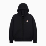 Converse Classic Kadın Oversized Fit Fermuarlı Grafik Baskılı Siyah Hoodie