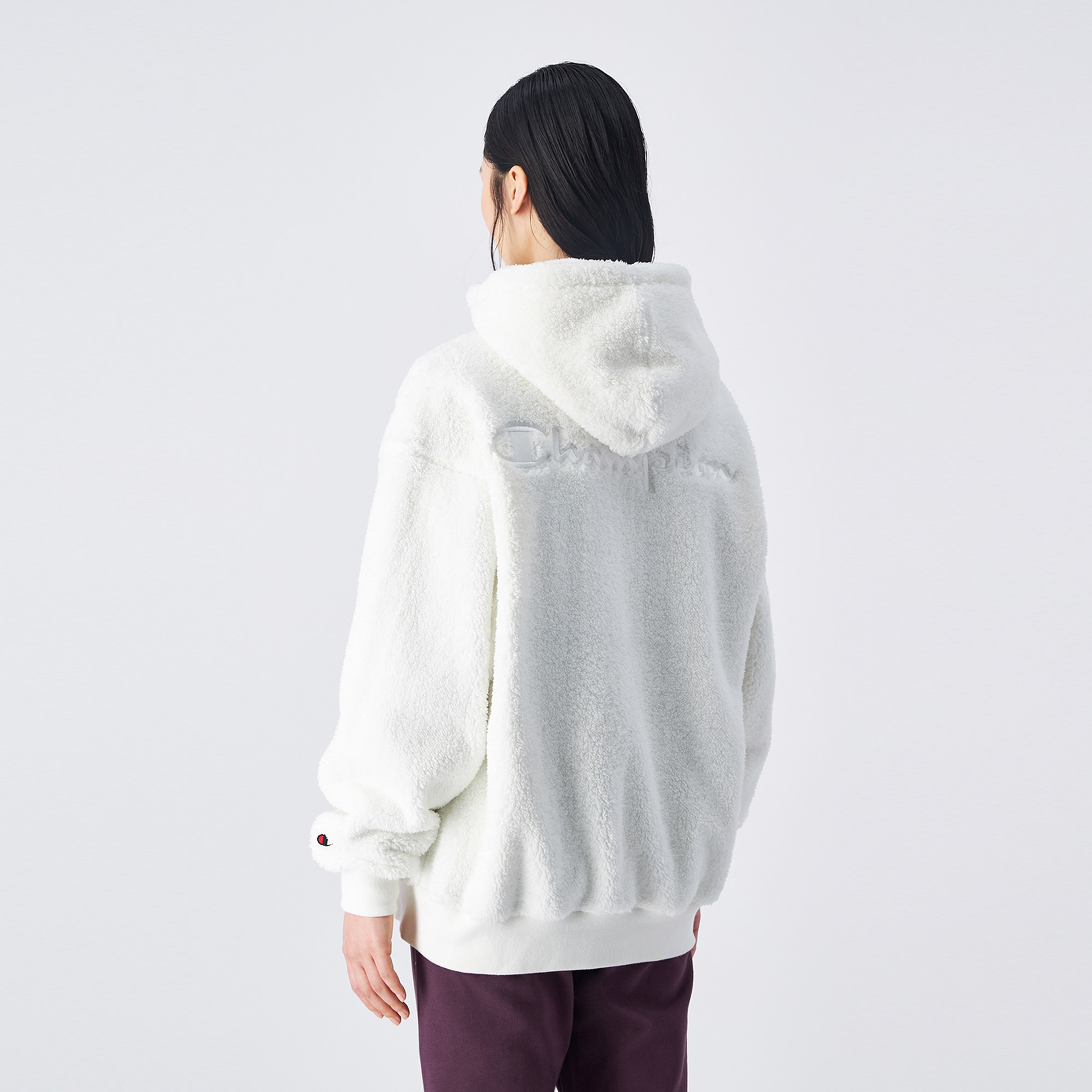 Champion Hooded Full Zip Kadın Beyaz şofman Üstü