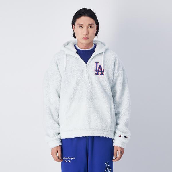 Champion Hooded Half Zip Erkek Beyaz Hoodie