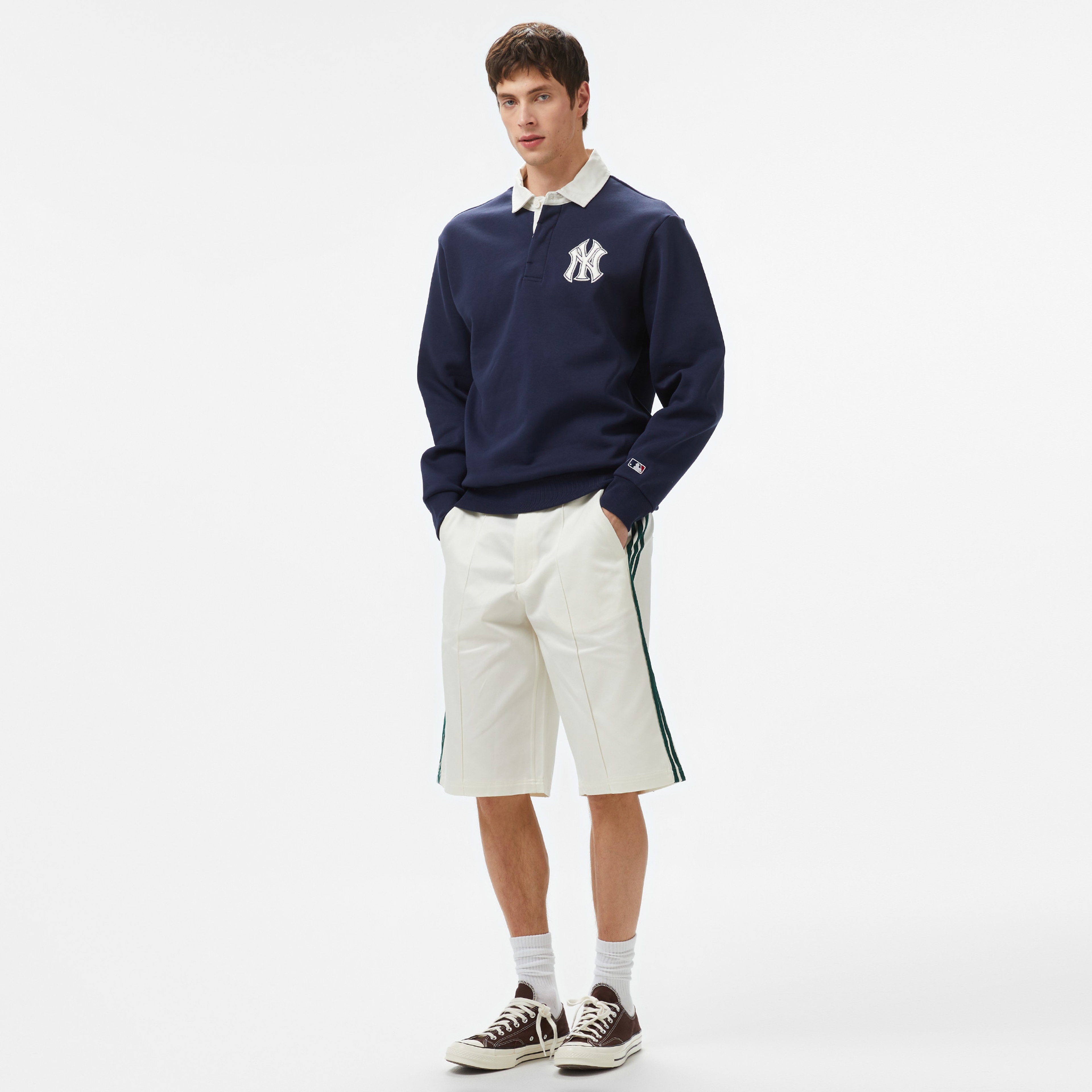 Champion Polo Neck Erkek Lacivert Sweatshirt
