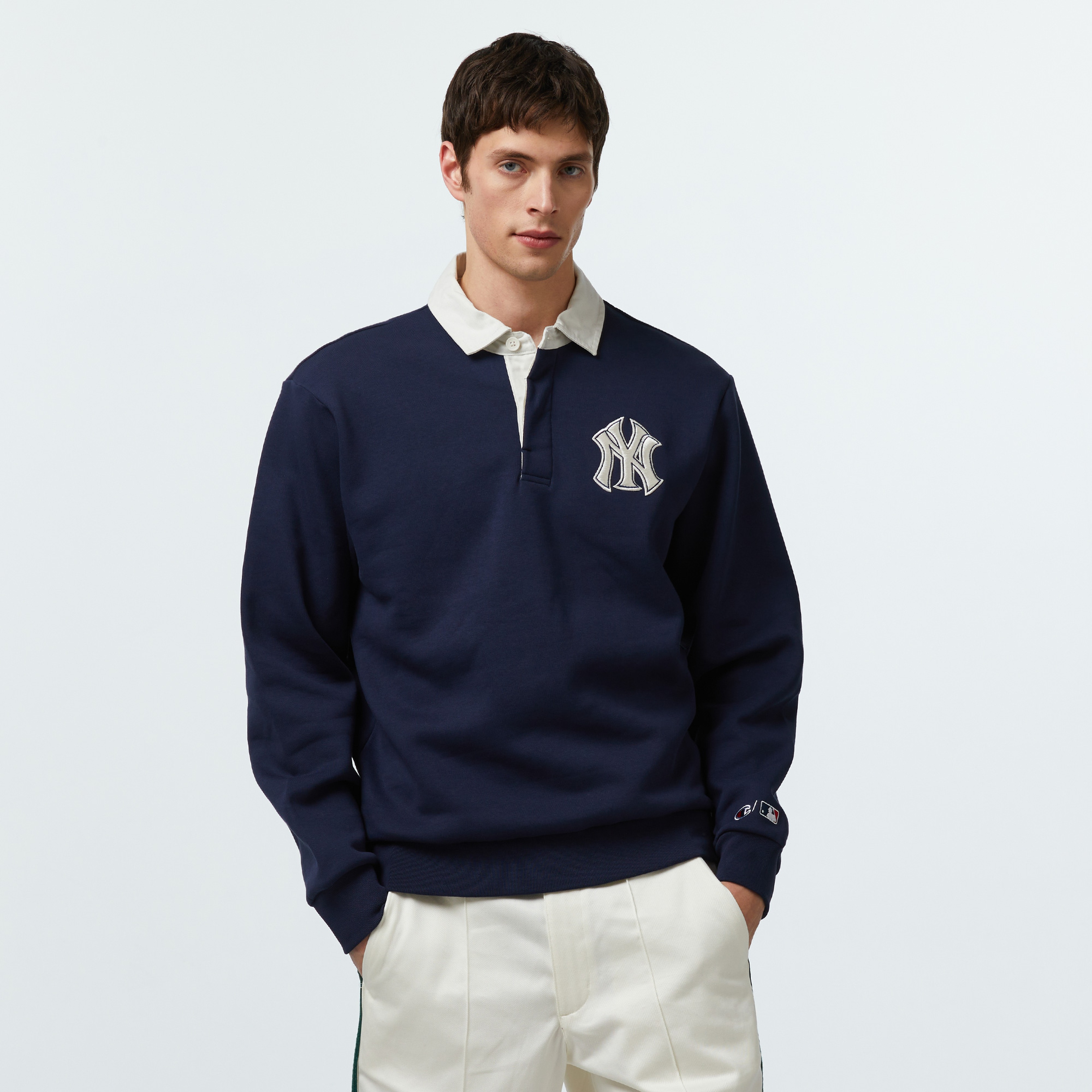 Champion Polo Neck Erkek Lacivert Sweatshirt