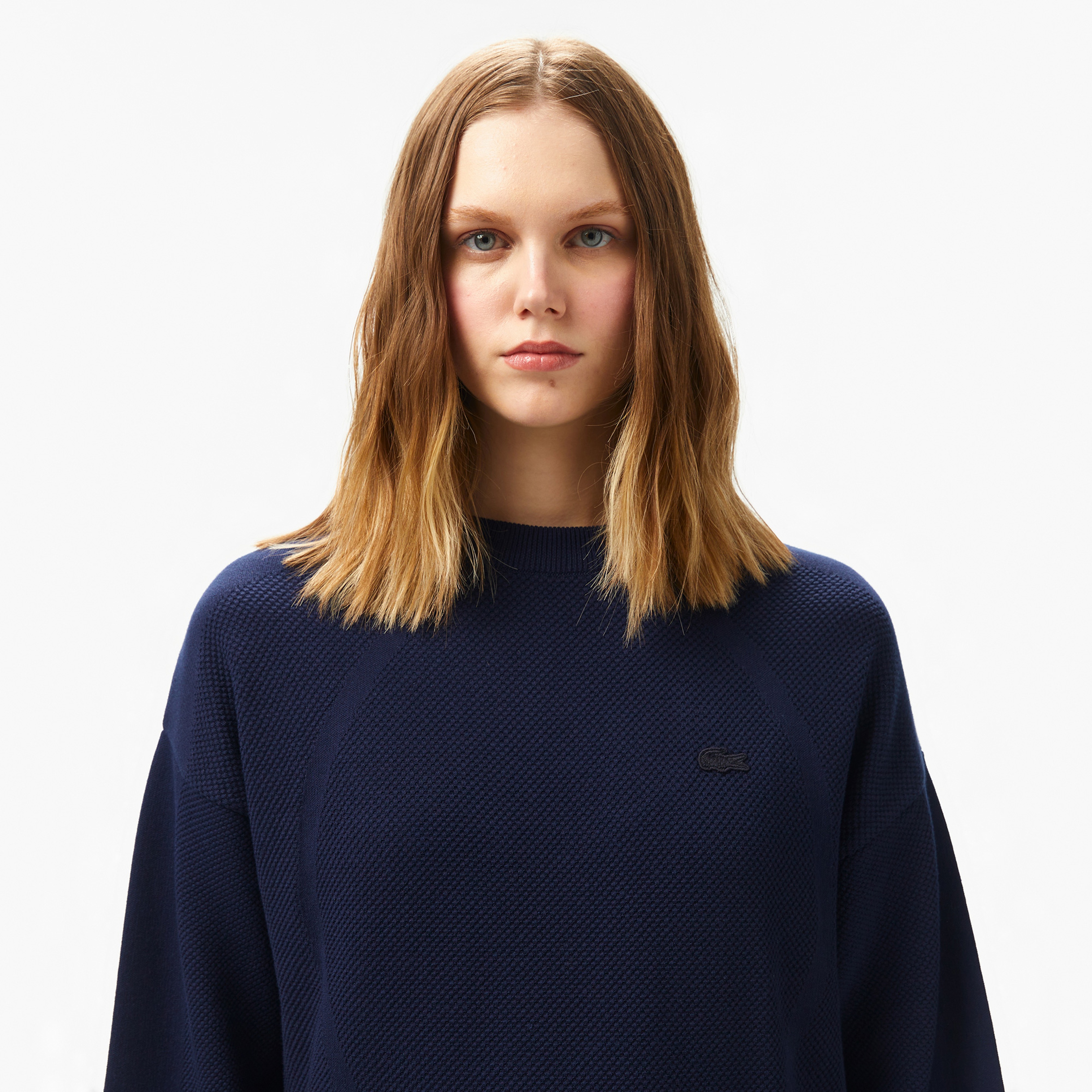 Kadın Bisiklet Yaka Lacivert Triko