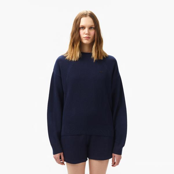 Kadın Bisiklet Yaka Lacivert Triko