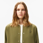 Kadın Regular Fit Hakim Yaka Haki Gömlek