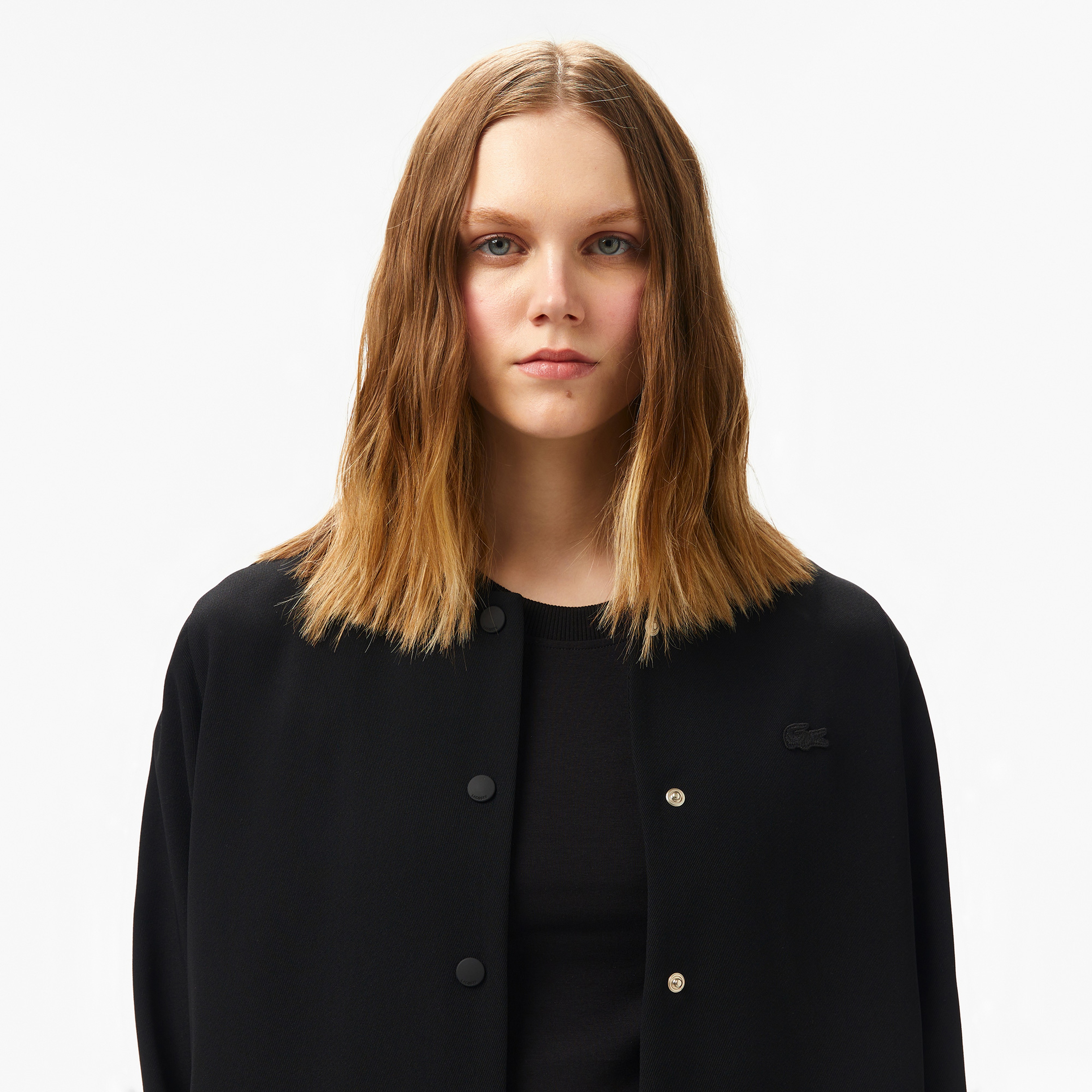 Kadın Regular Fit Hakim Yaka Siyah Gömlek