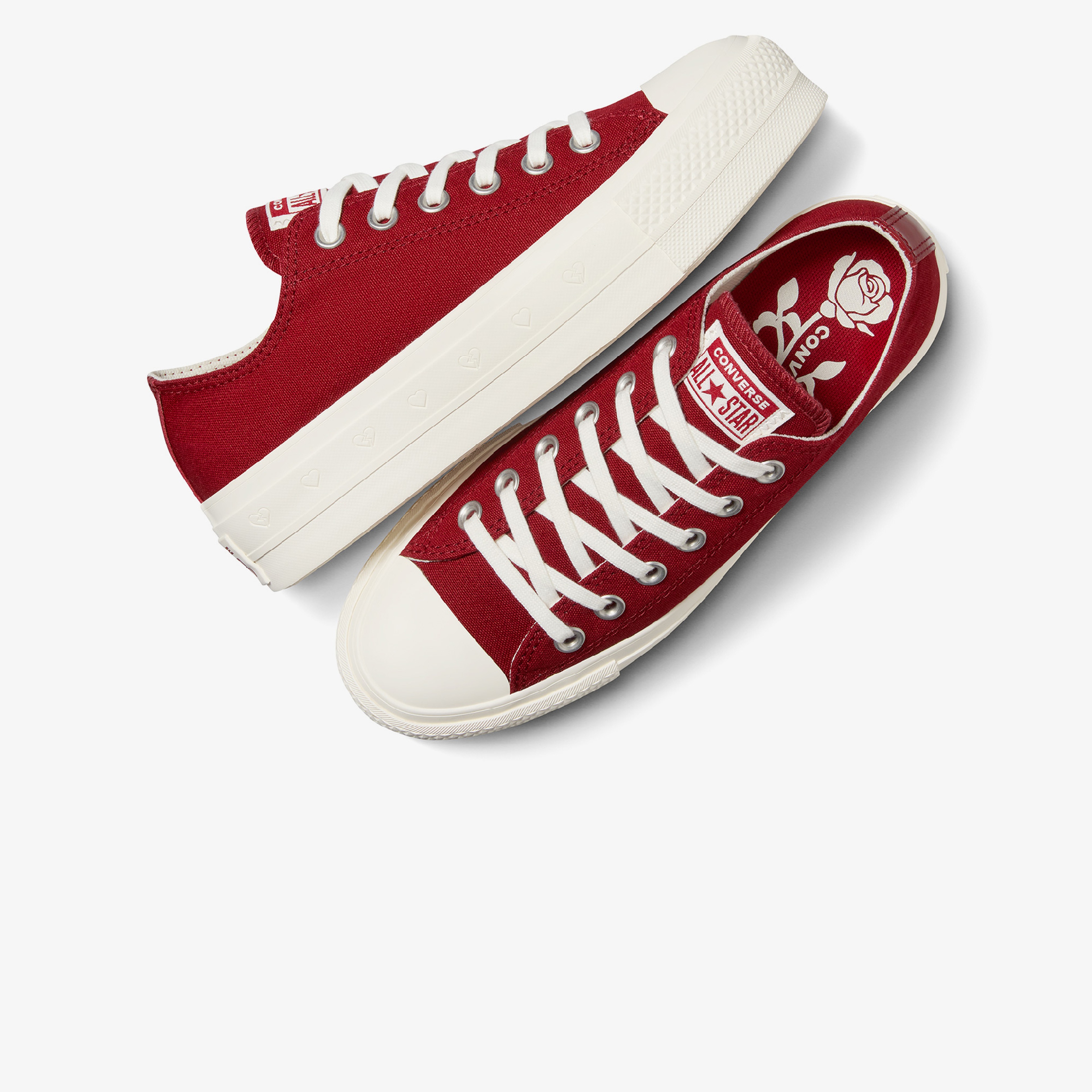 Converse Chuck Taylor All Star Lift Hearts Unisex Kırmızı Platform Sneaker