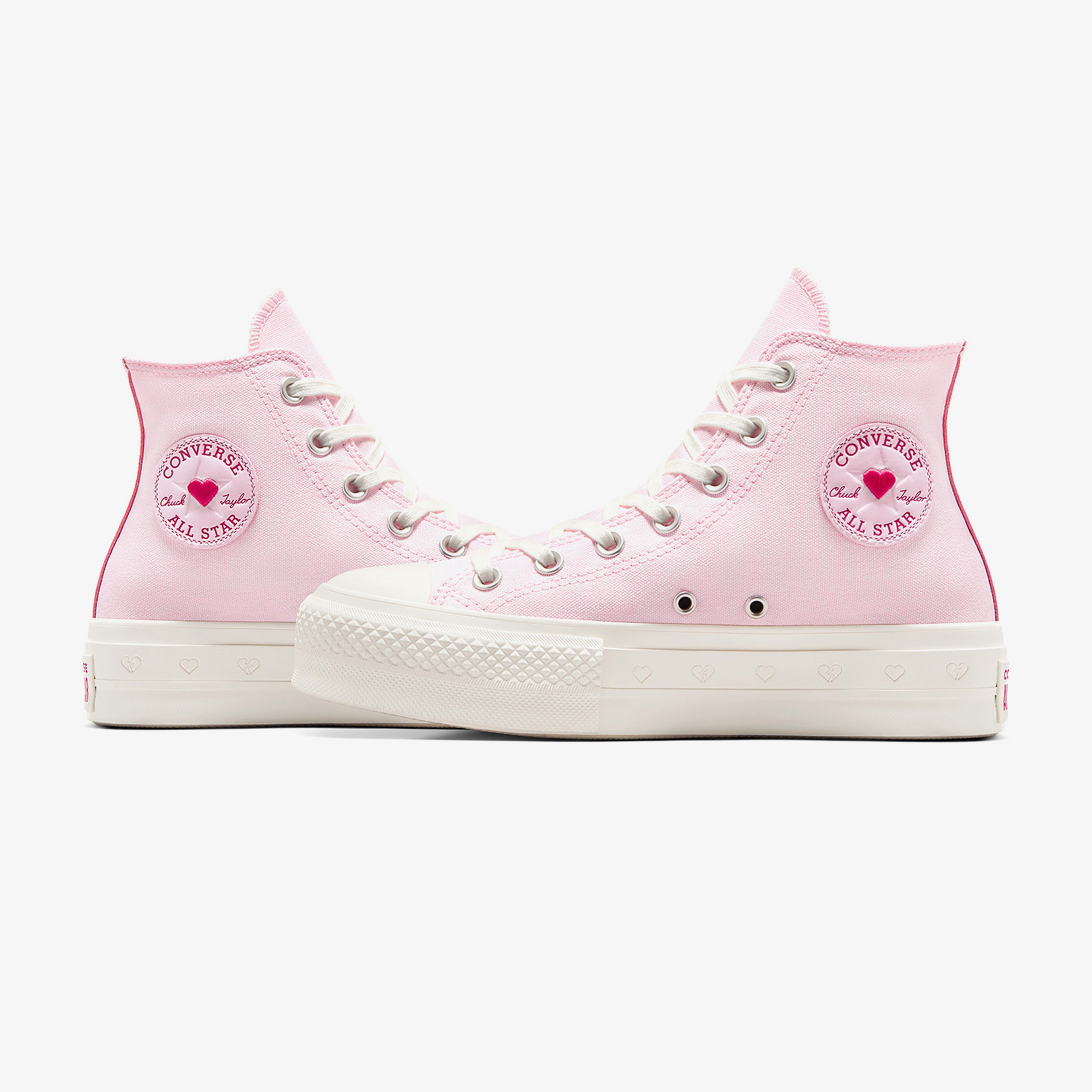 Converse Chuck Taylor All Star Lift Hearts Unisex Pembe Platform Sneaker