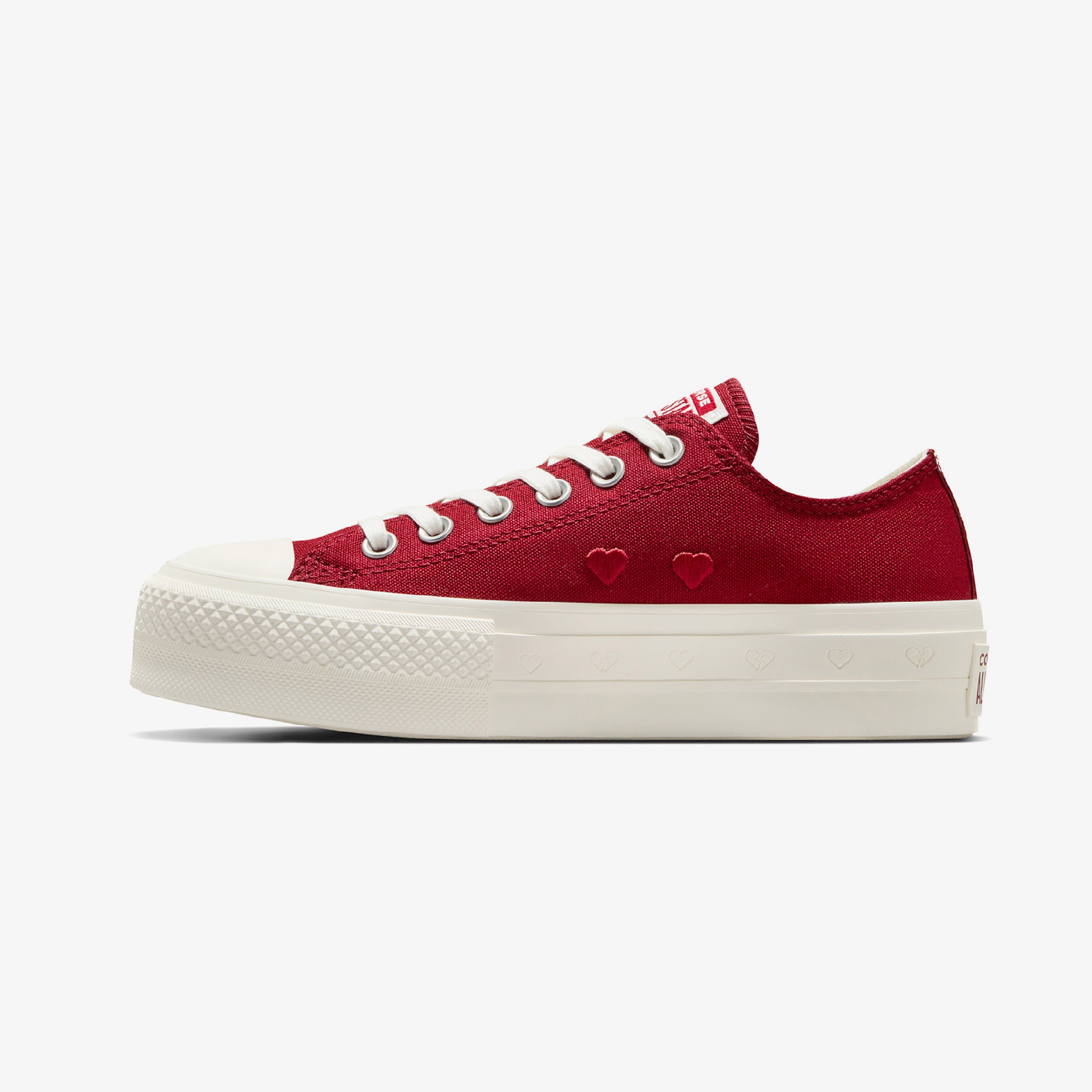 Converse Chuck Taylor All Star Lift Hearts Unisex Kırmızı Platform Sneaker