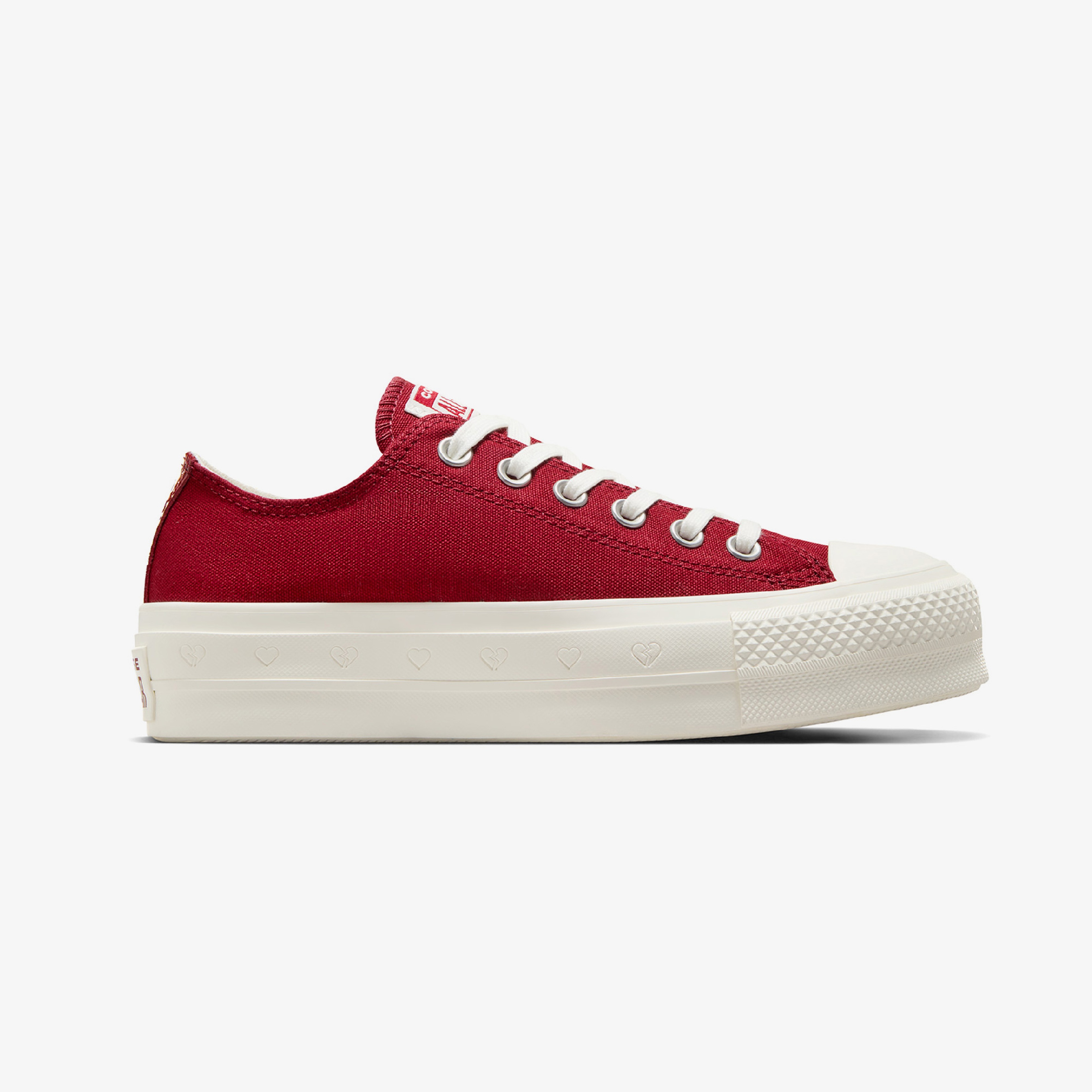 Converse Chuck Taylor All Star Lift Hearts Unisex Kırmızı Platform Sneaker