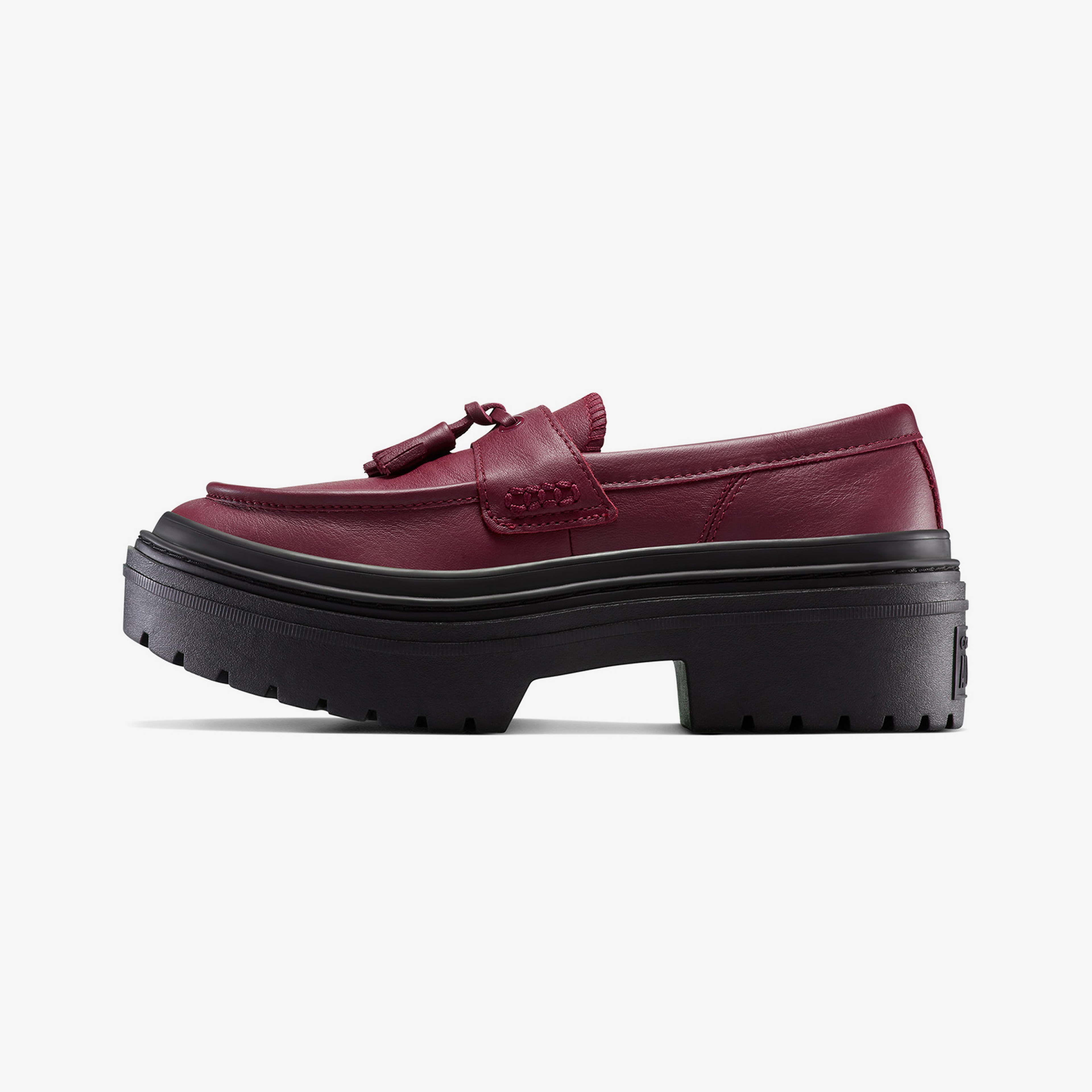 Converse Chuck Taylor All Star Lugged Heel Loafer Kadın Bordo Deri Platform