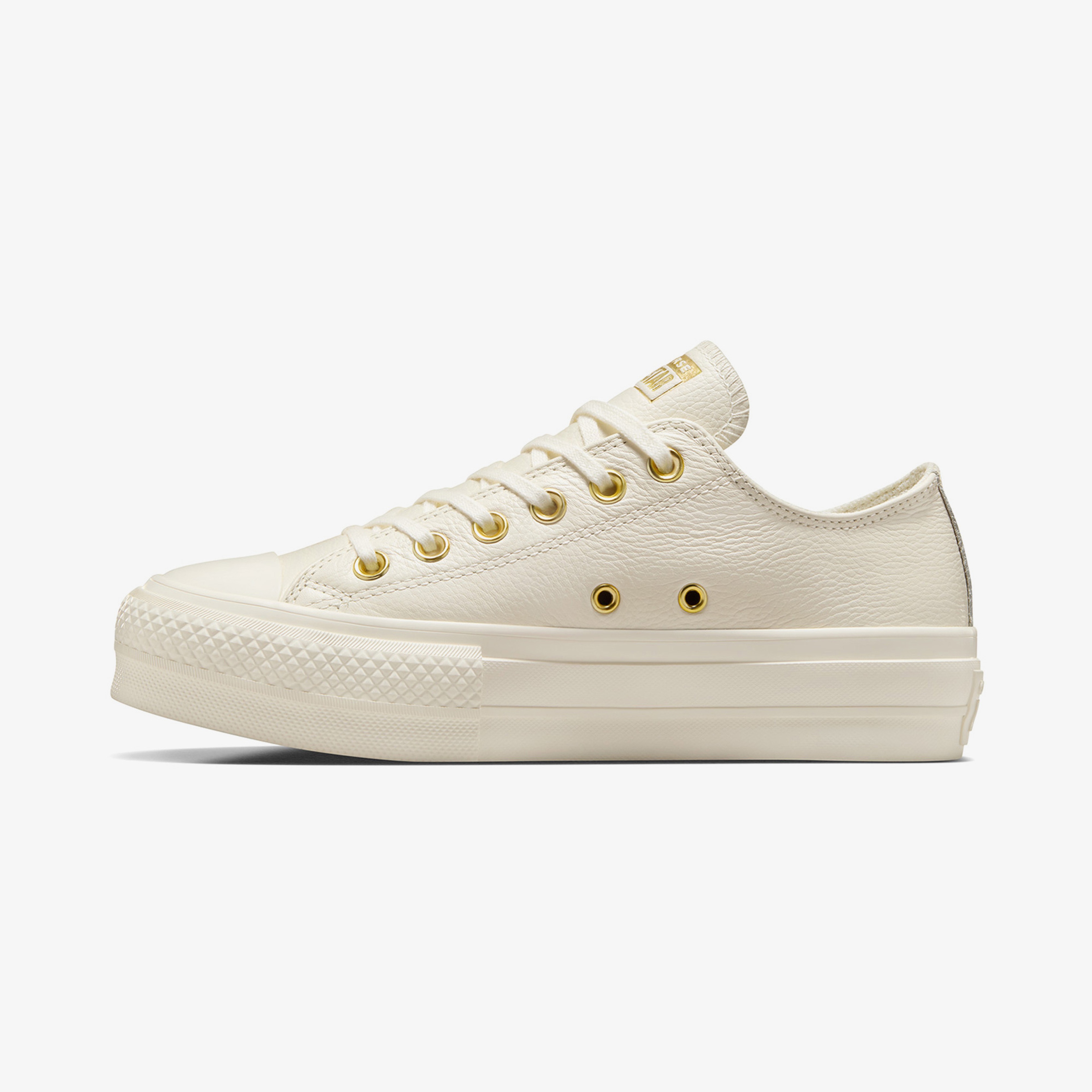 Converse Chuck Taylor All Star Lift Kadın Krem Deri Platform Sneaker