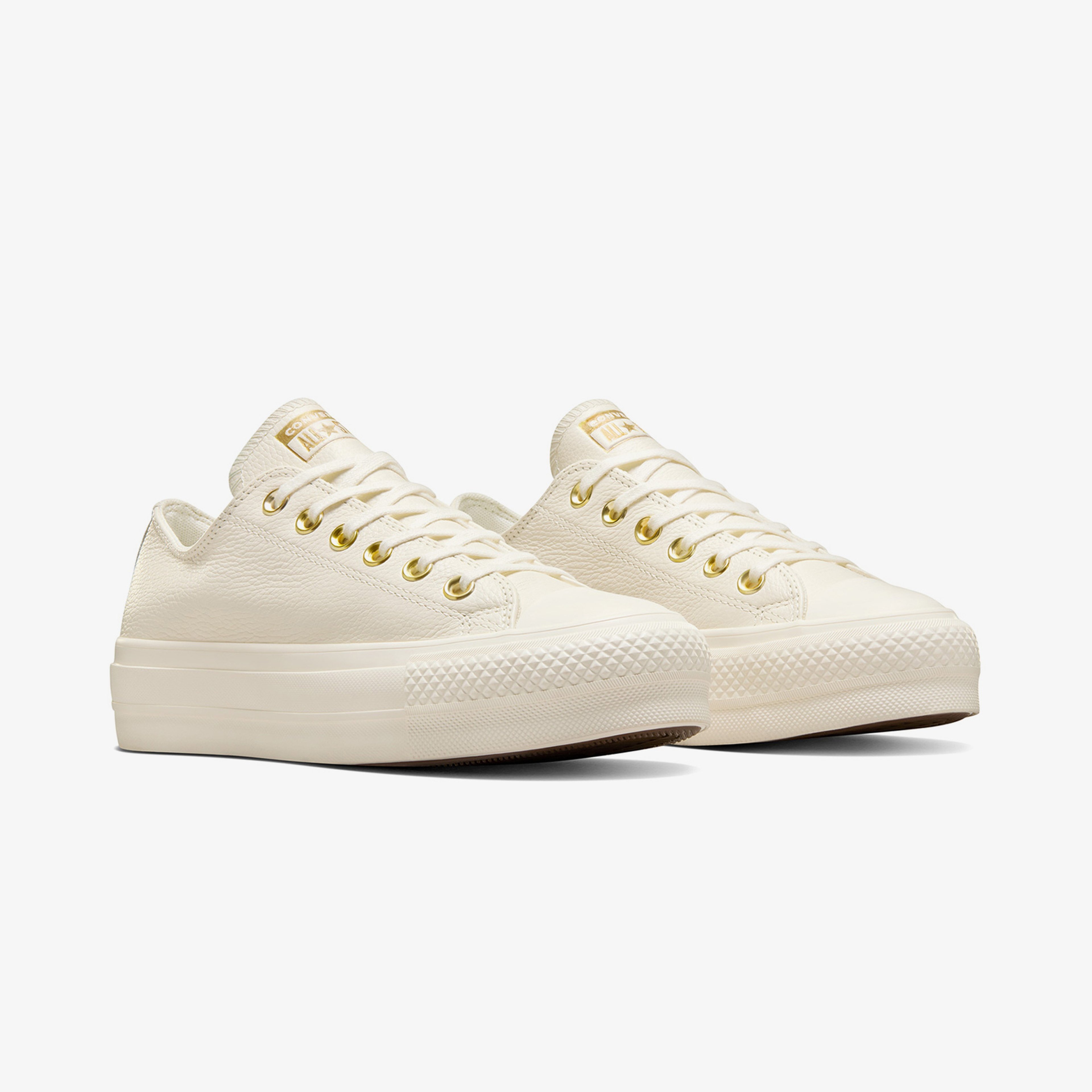 Converse Chuck Taylor All Star Lift Kadın Krem Deri Platform Sneaker