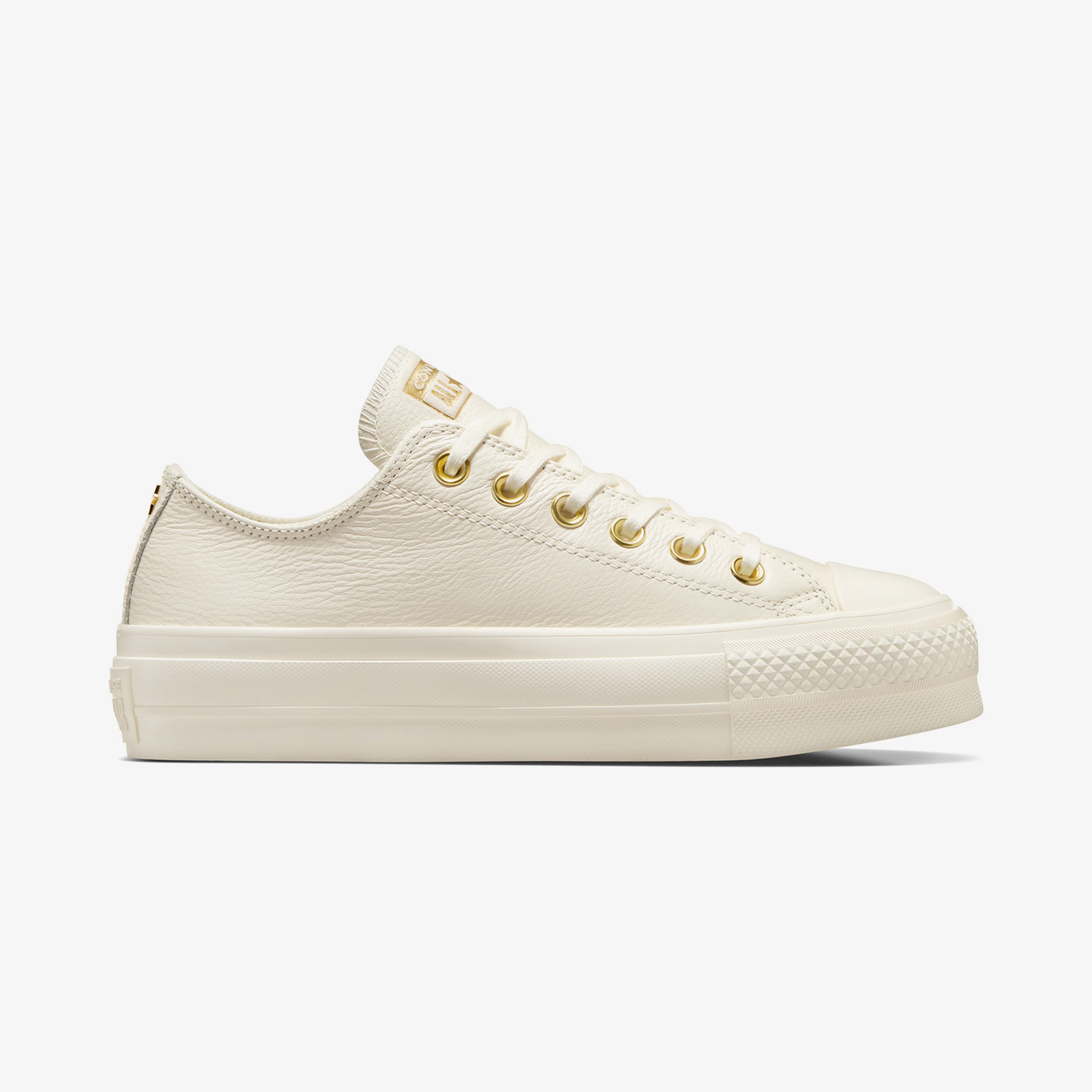 Converse Chuck Taylor All Star Lift Kadın Krem Deri Platform Sneaker