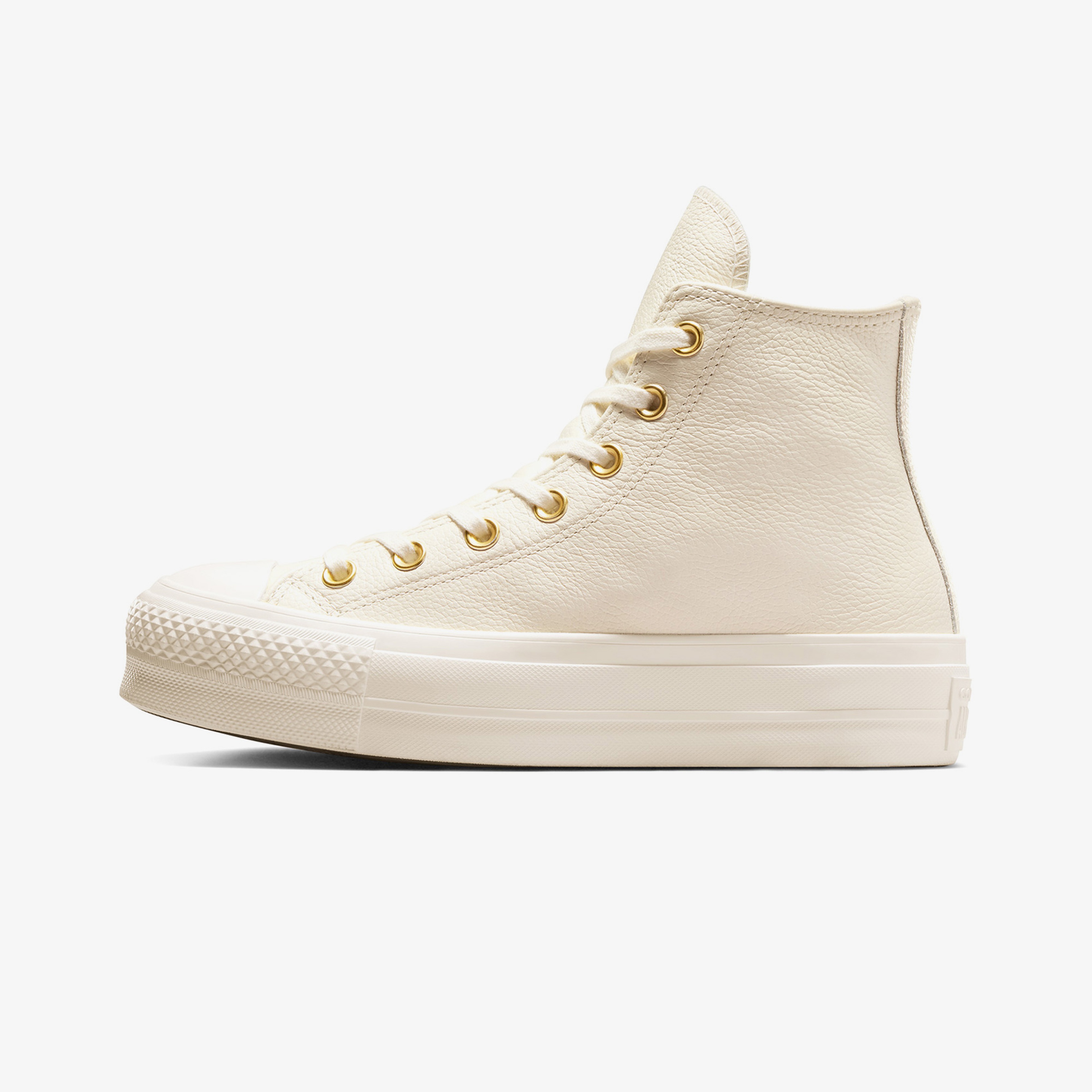 Converse Chuck Taylor All Star Lift Kadın Krem Deri Platform Sneaker