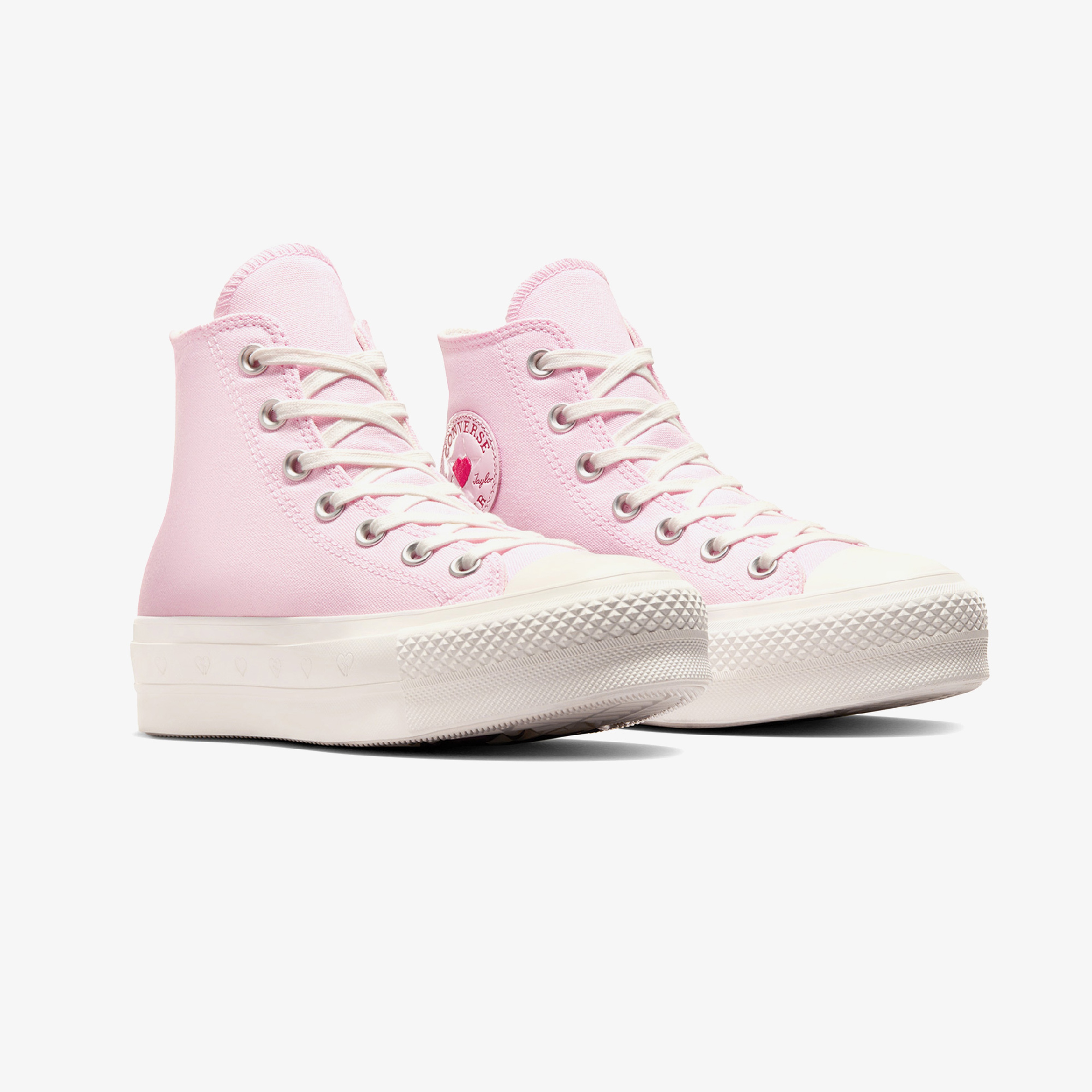 Converse Chuck Taylor All Star Lift Hearts Unisex Pembe Platform Sneaker