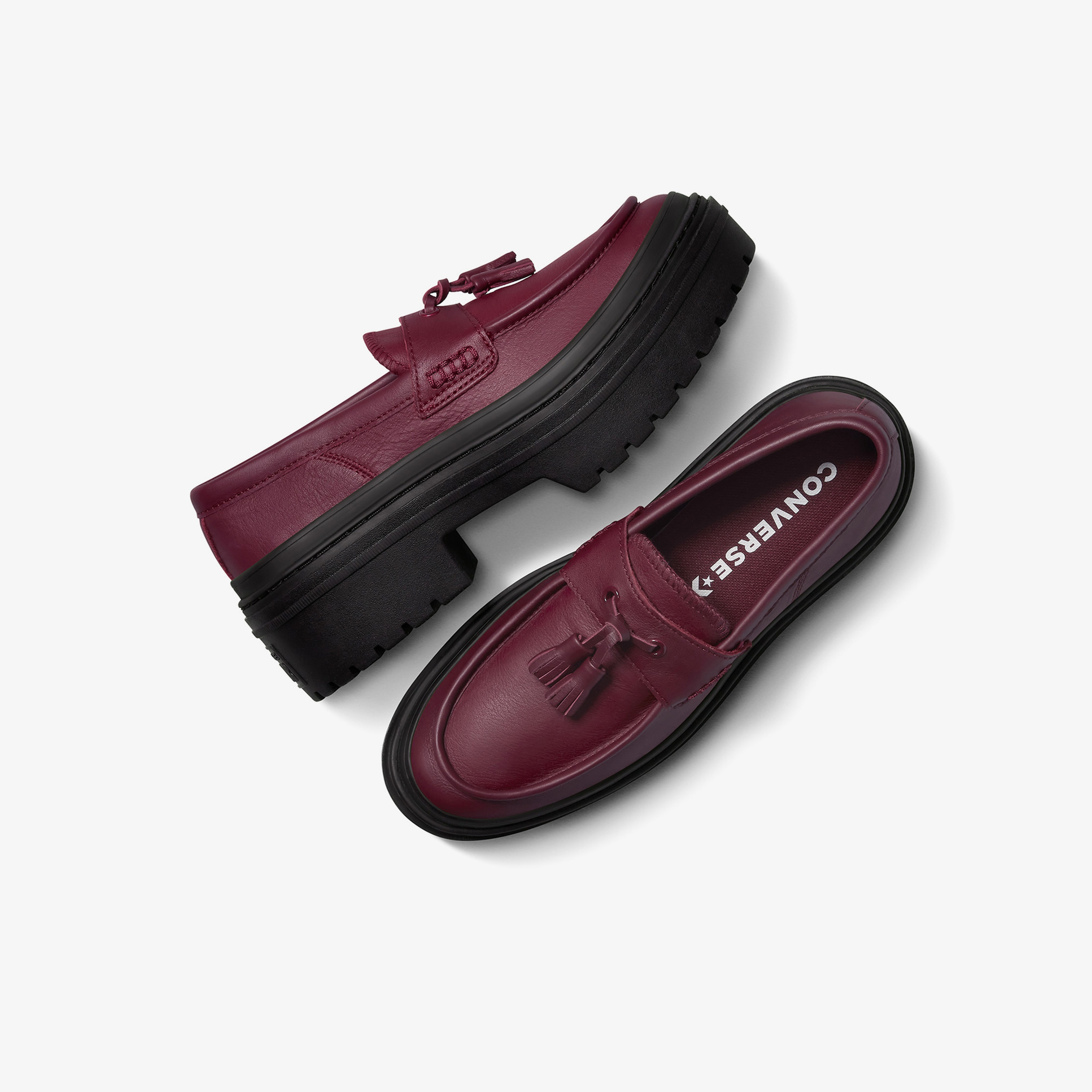 Converse Chuck Taylor All Star Lugged Heel Loafer Kadın Bordo Deri Platform