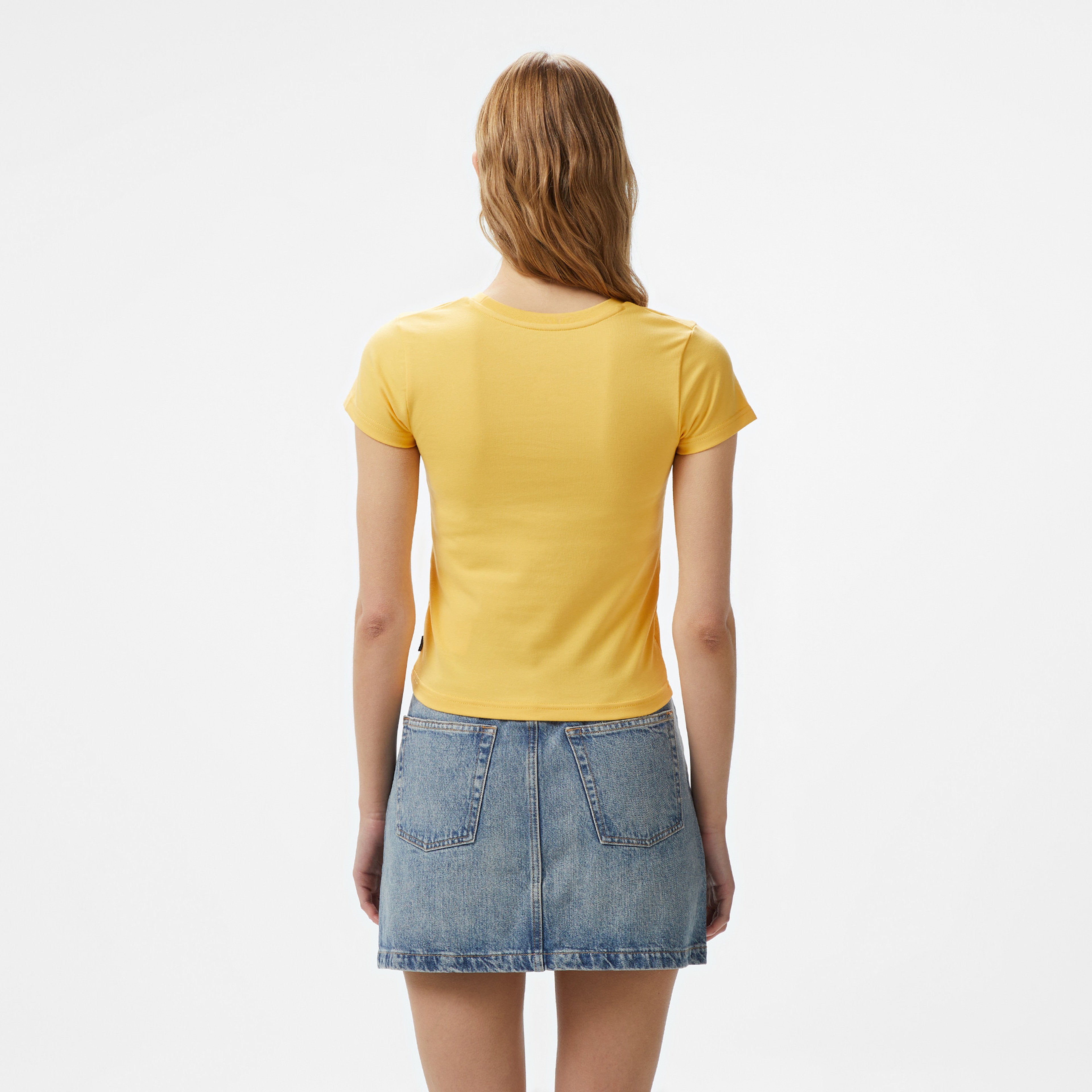 Converse Classic Kadın Slim Fit Sarı T-Shirt