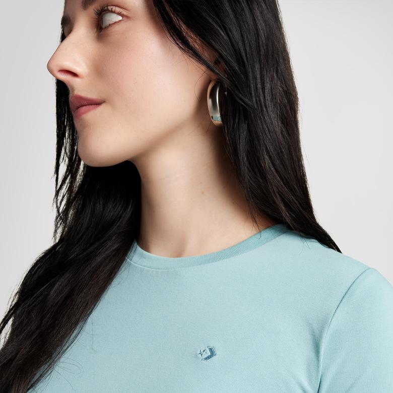 Converse Classic Kadın Slim Fit Yeşil T-Shirt