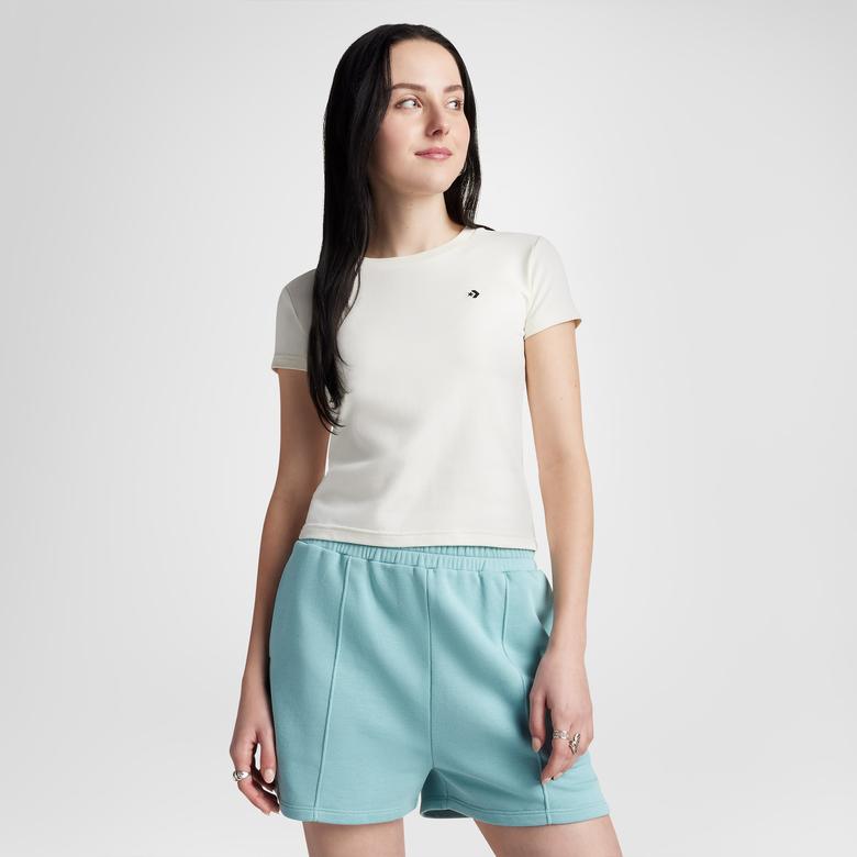 Converse Classic Kadın Slim Fit Krem T-Shirt