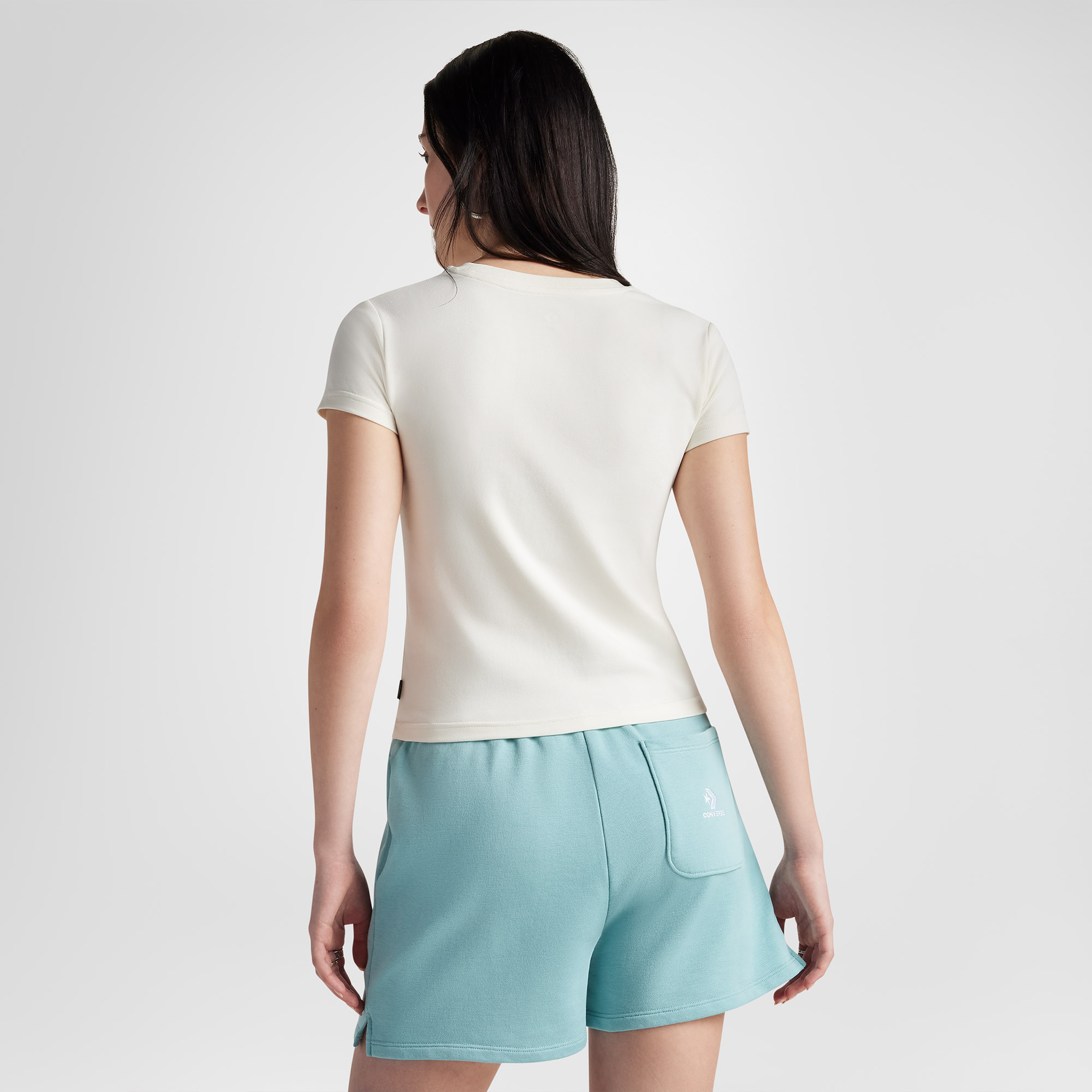 Converse Classic Kadın Slim Fit Krem T-Shirt