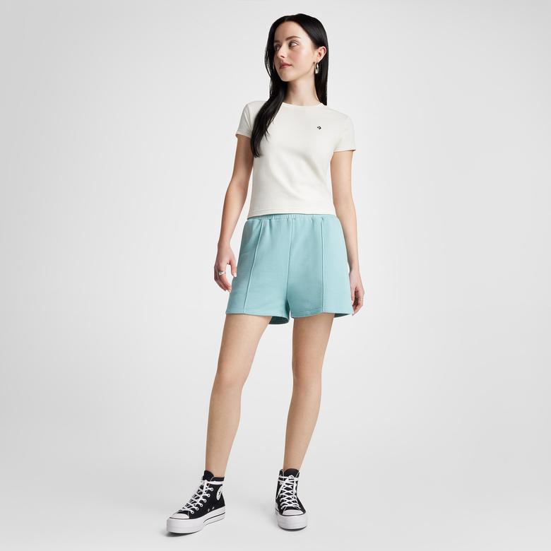 Converse Classic Kadın Slim Fit Krem T-Shirt