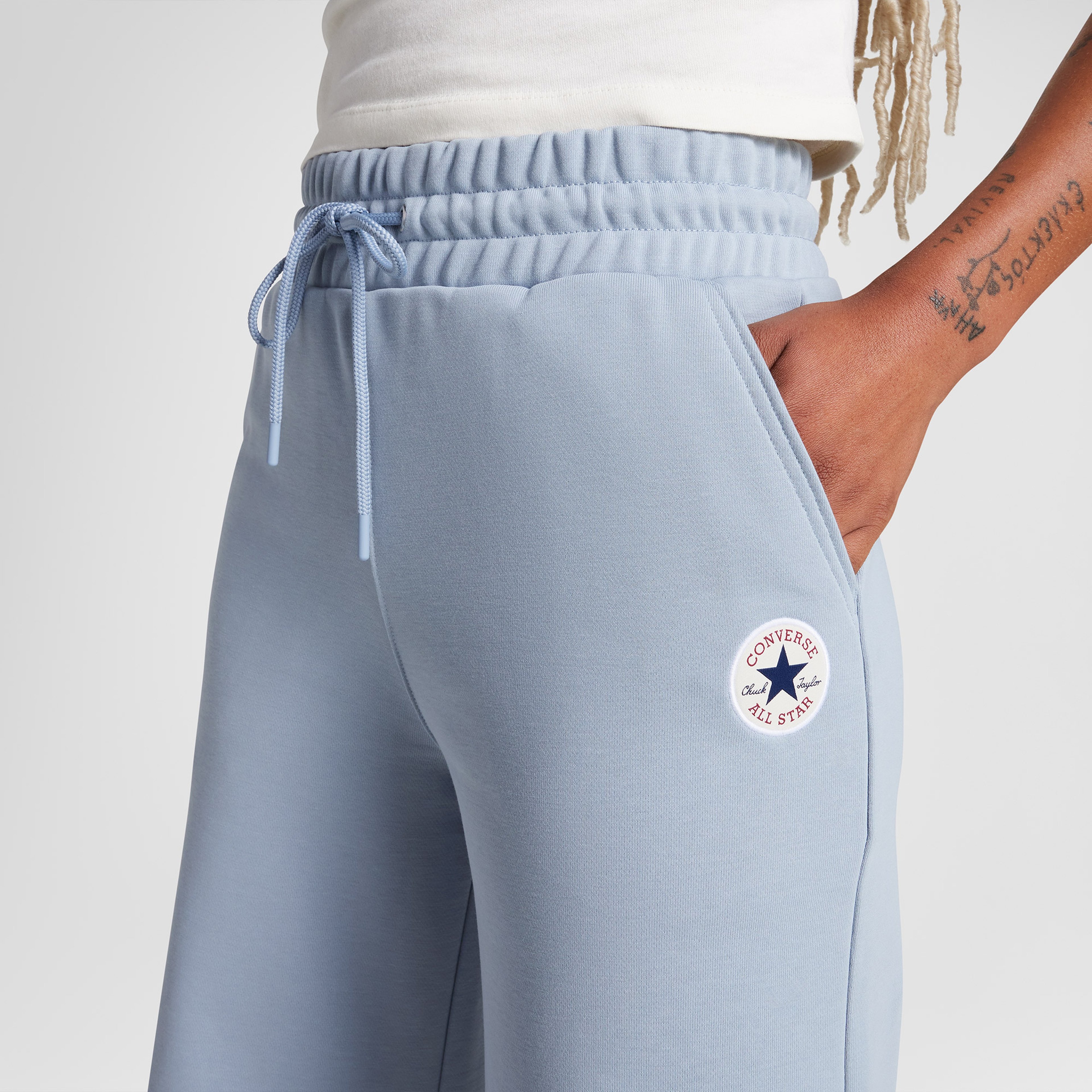 Converse Classic Kadın Loose Fit Mavi Eşofman Altı