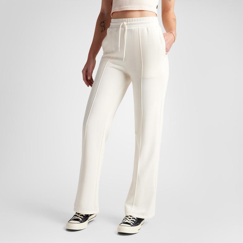 Converse Wide-Leg French Terry Kadın Krem Eşofman Altı
