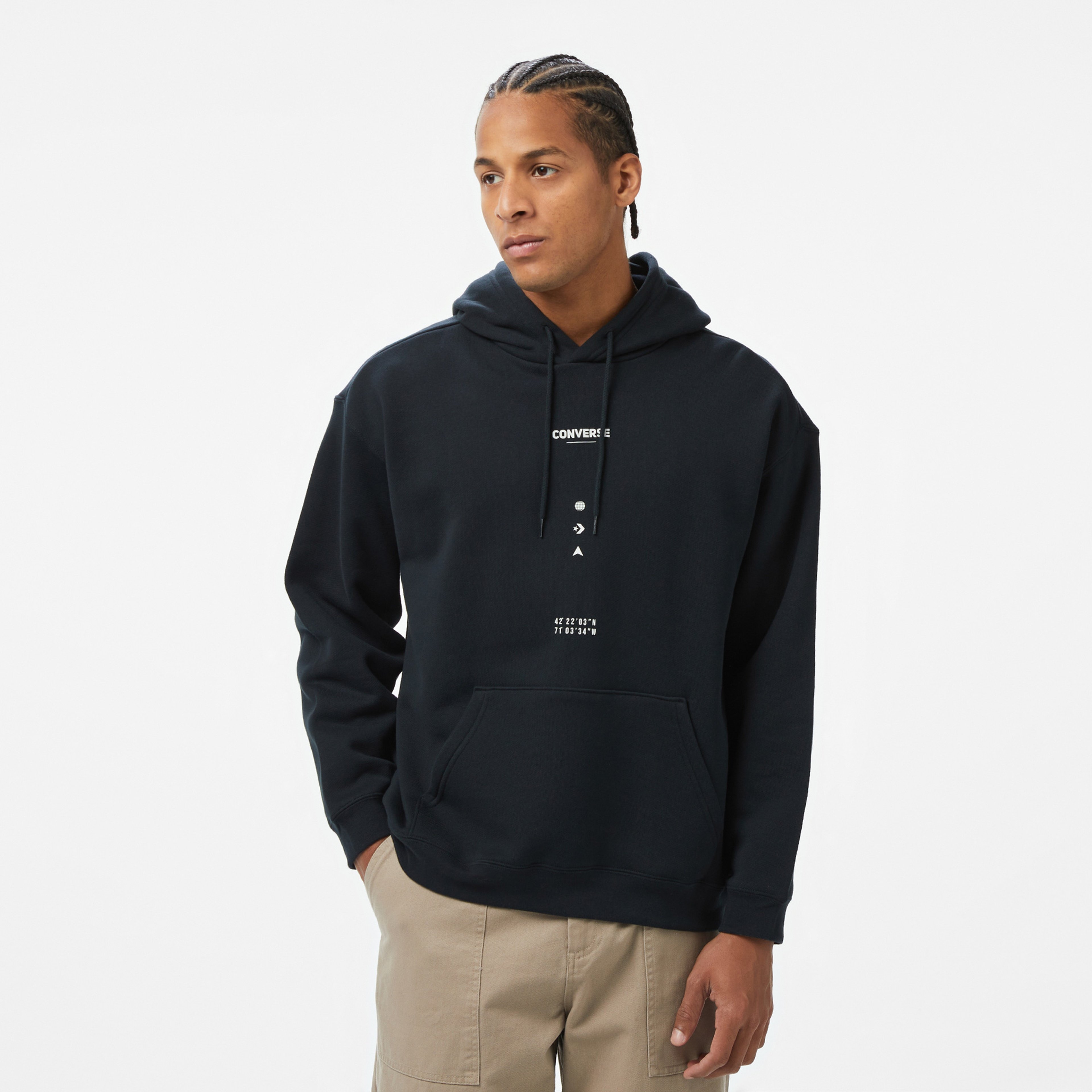 Converse Loose Fit Erkek Siyah Hoodie