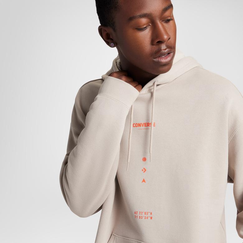 Converse Loose Fit Erkek Bej Hoodie