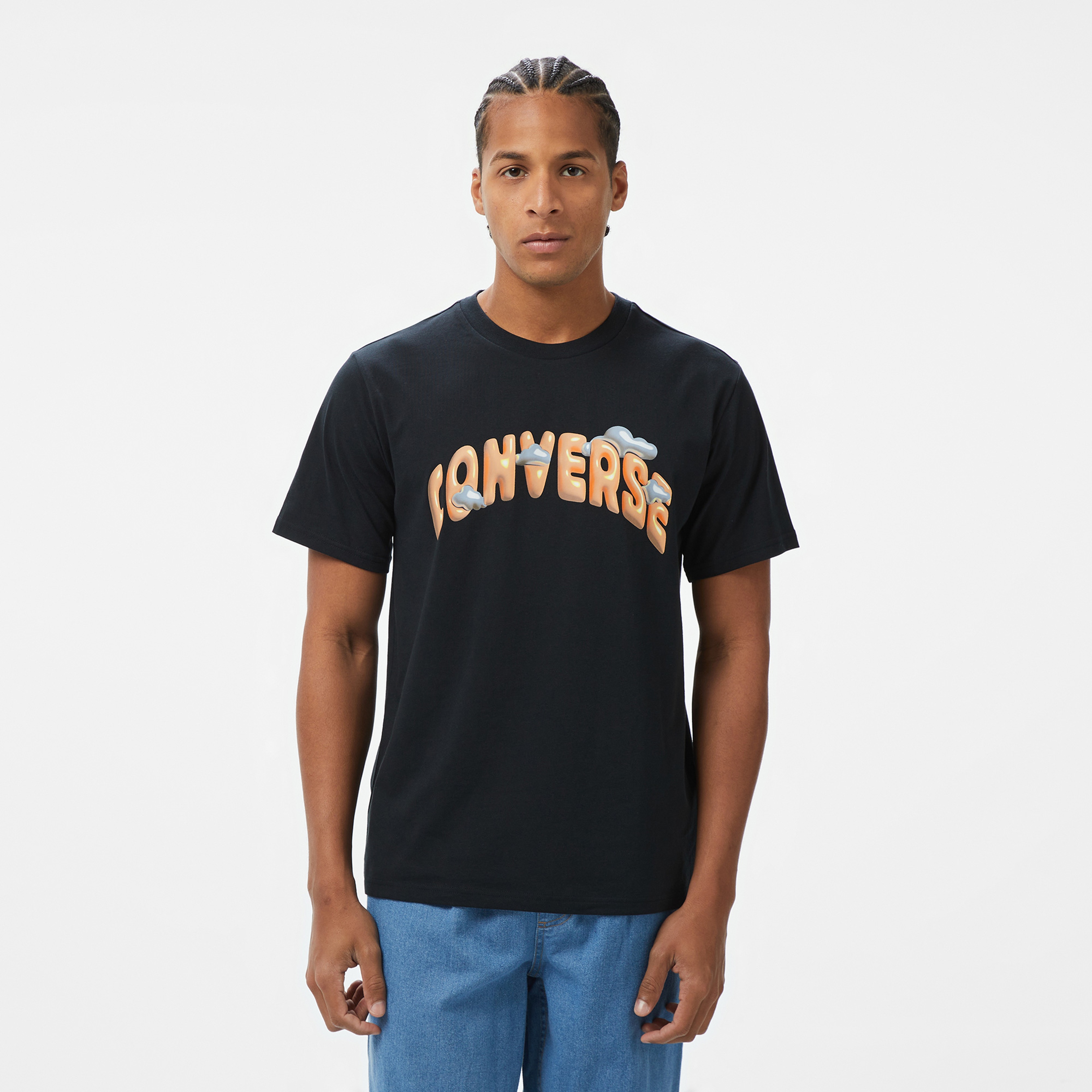 Converse Classic Erkek Baskılı Siyah T-Shirt