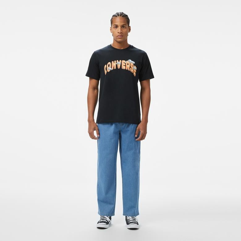 Converse Classic Erkek Baskılı Siyah T-Shirt