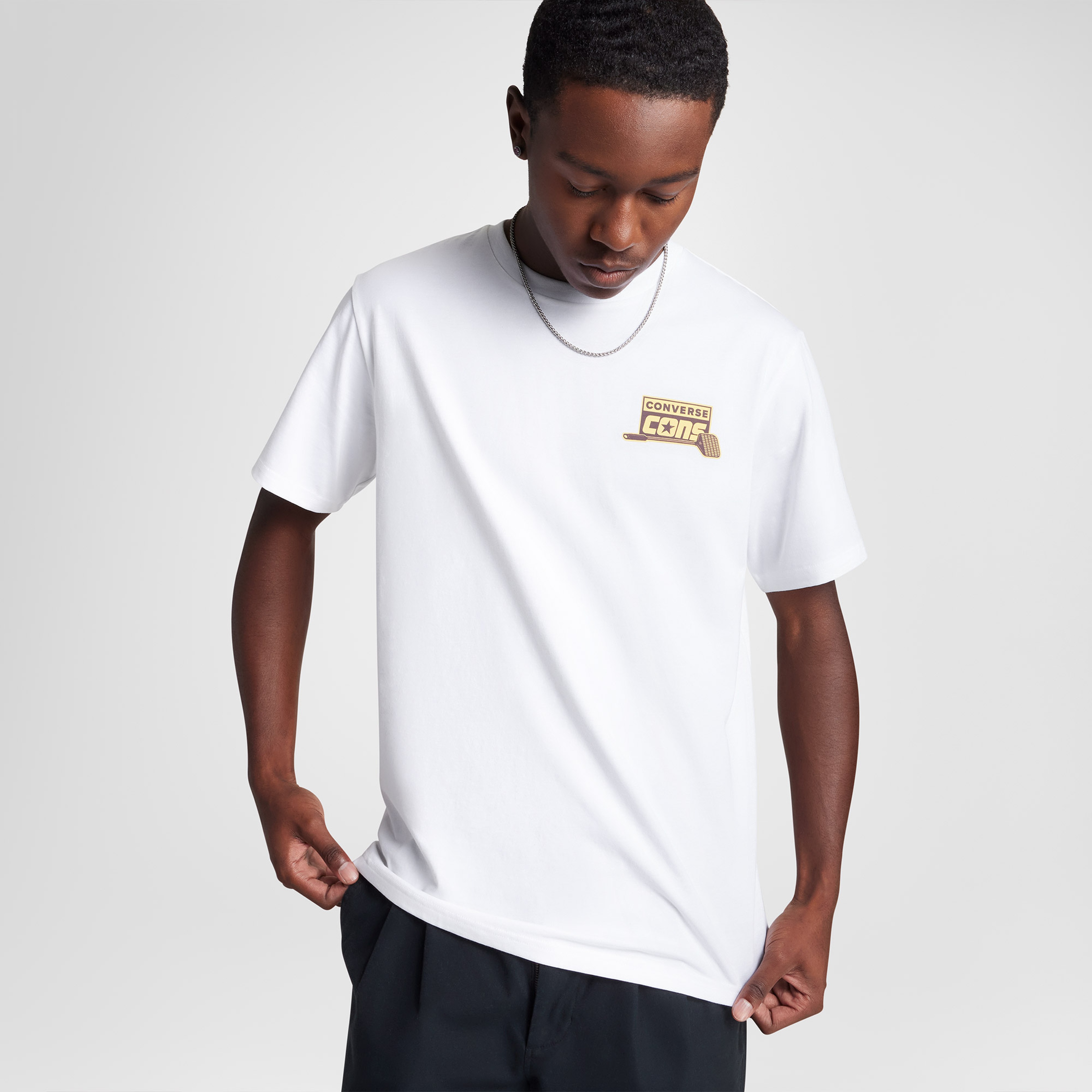 Converse Loose Fit Erkek Baskılı Beyaz T-Shirt