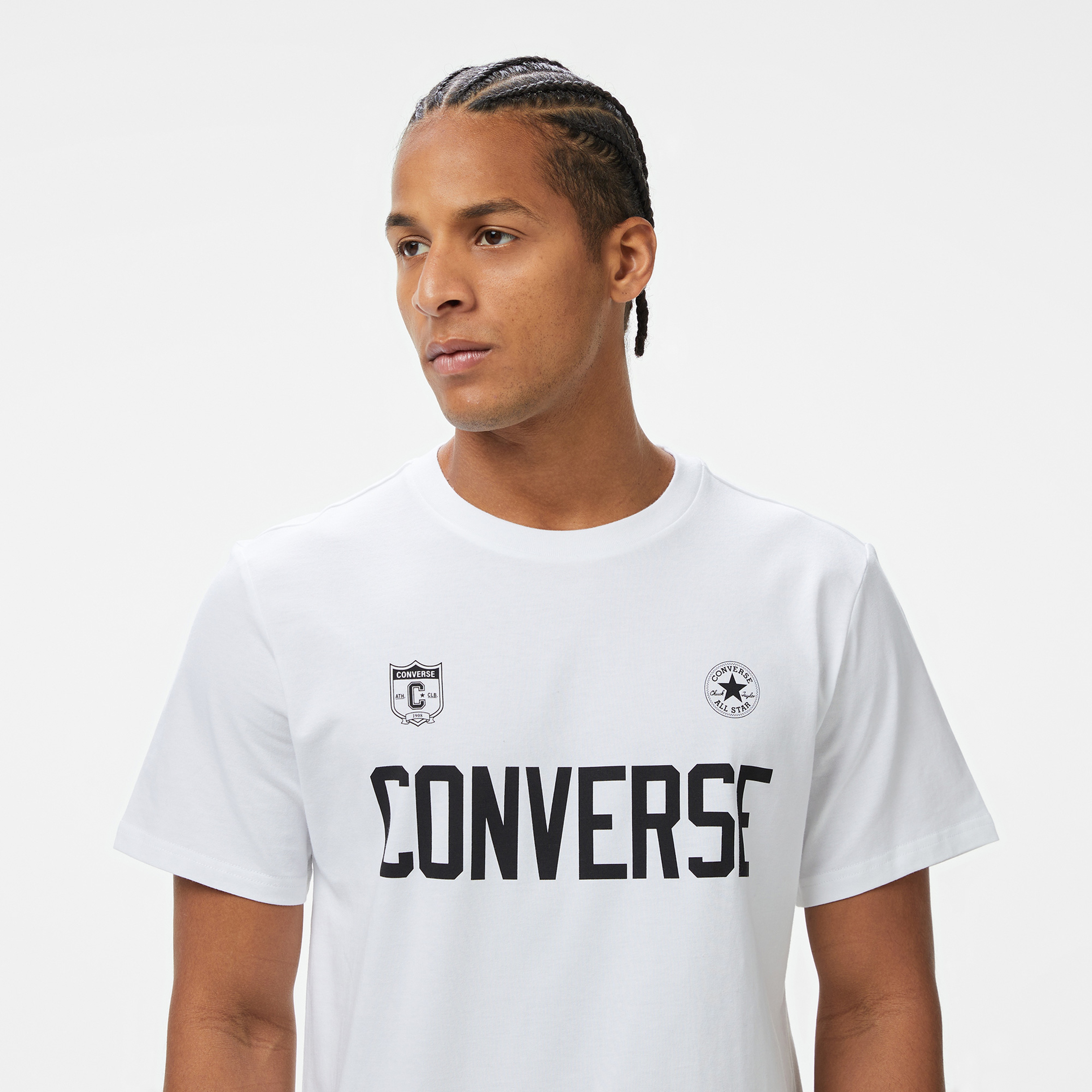 Converse Retro Chuck Soccer Erkek Baskılı Beyaz T-Shirt