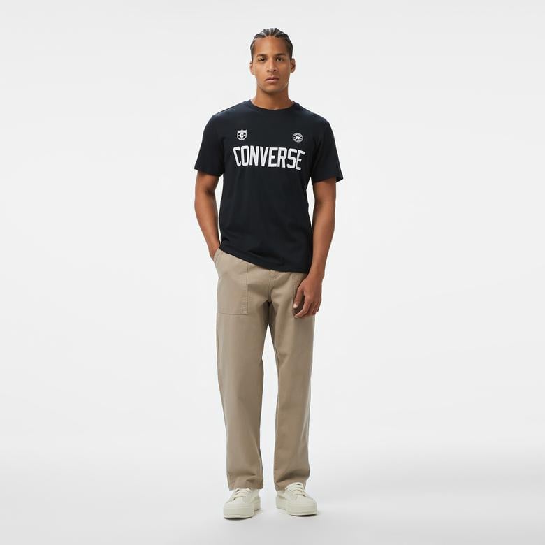 Converse Retro Chuck Soccer Erkek Baskılı Siyah T-Shirt