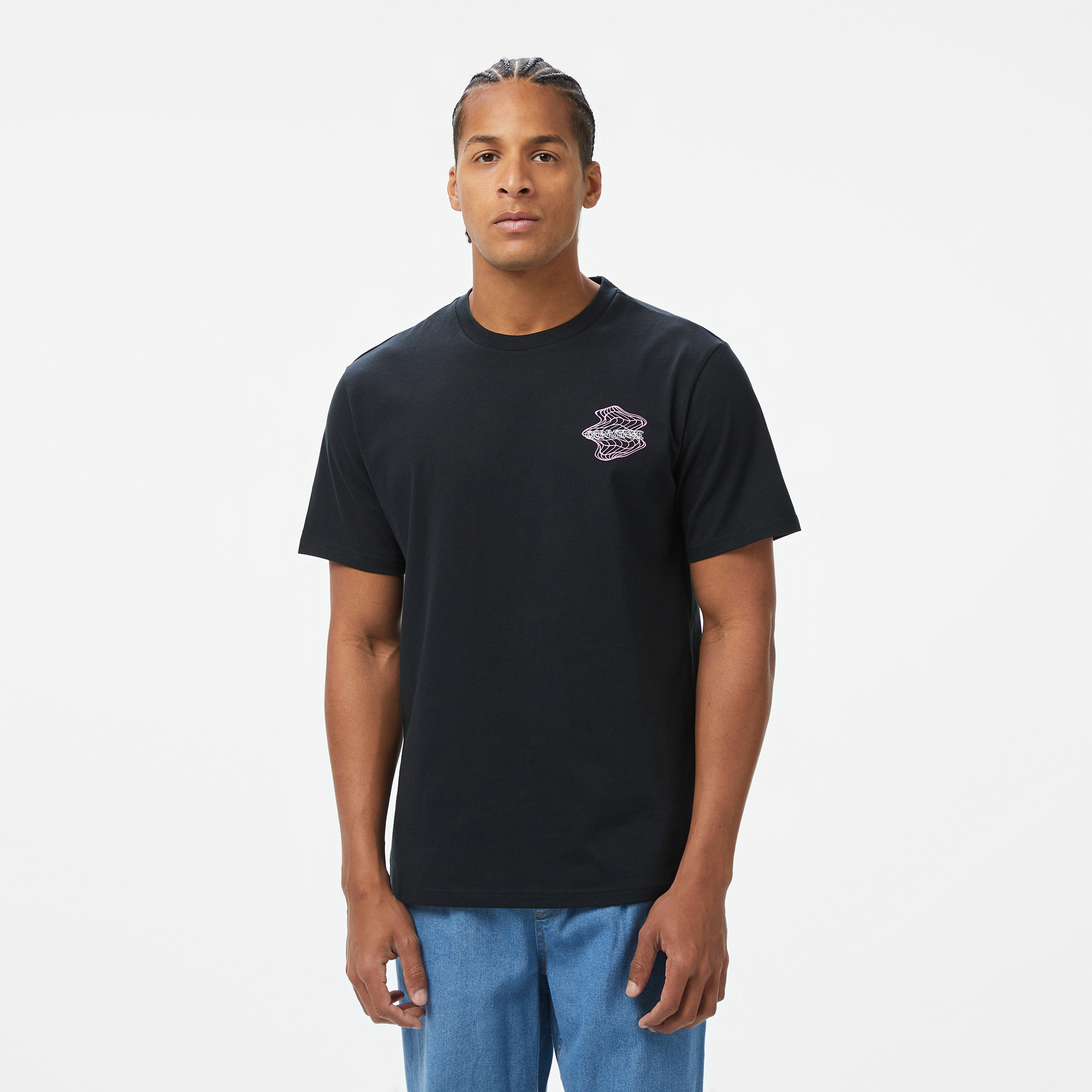 Converse Loose Fit Erkek Grafik Baskılı Siyah T-Shirt