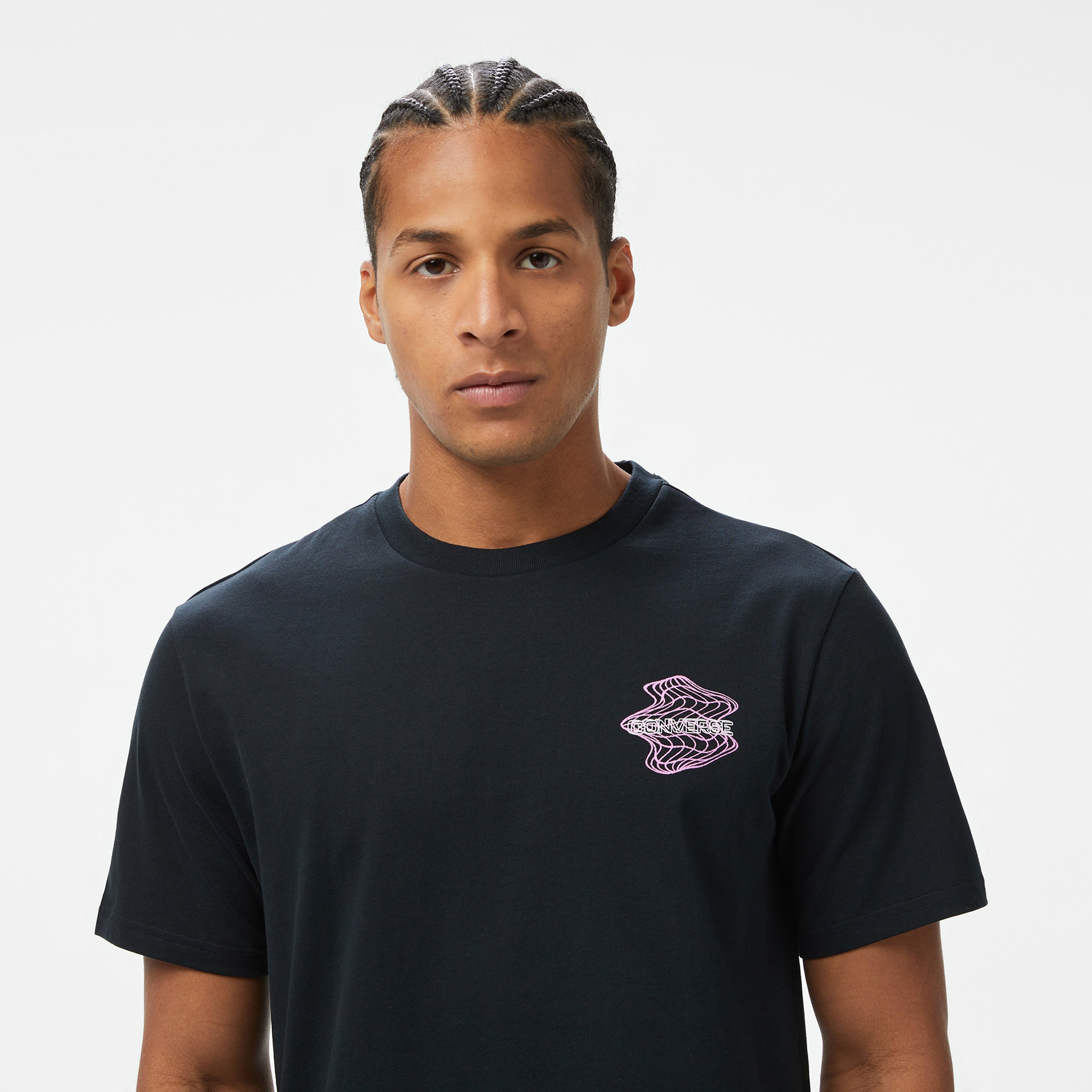 Converse Loose Fit Erkek Grafik Baskılı Siyah T-Shirt