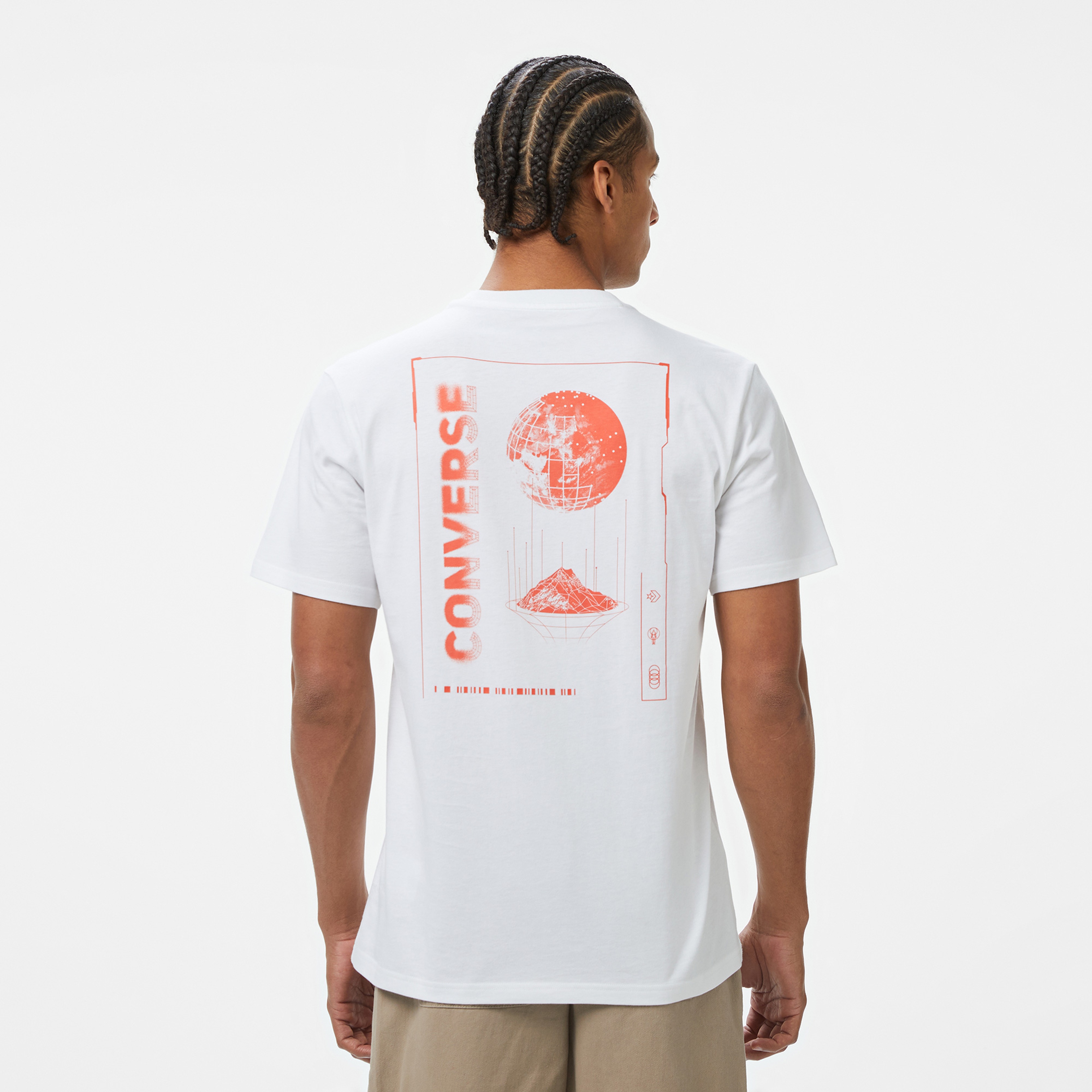 Converse Otherworldly Transmissions Erkek Grafik Baskılı Beyaz T-Shirt