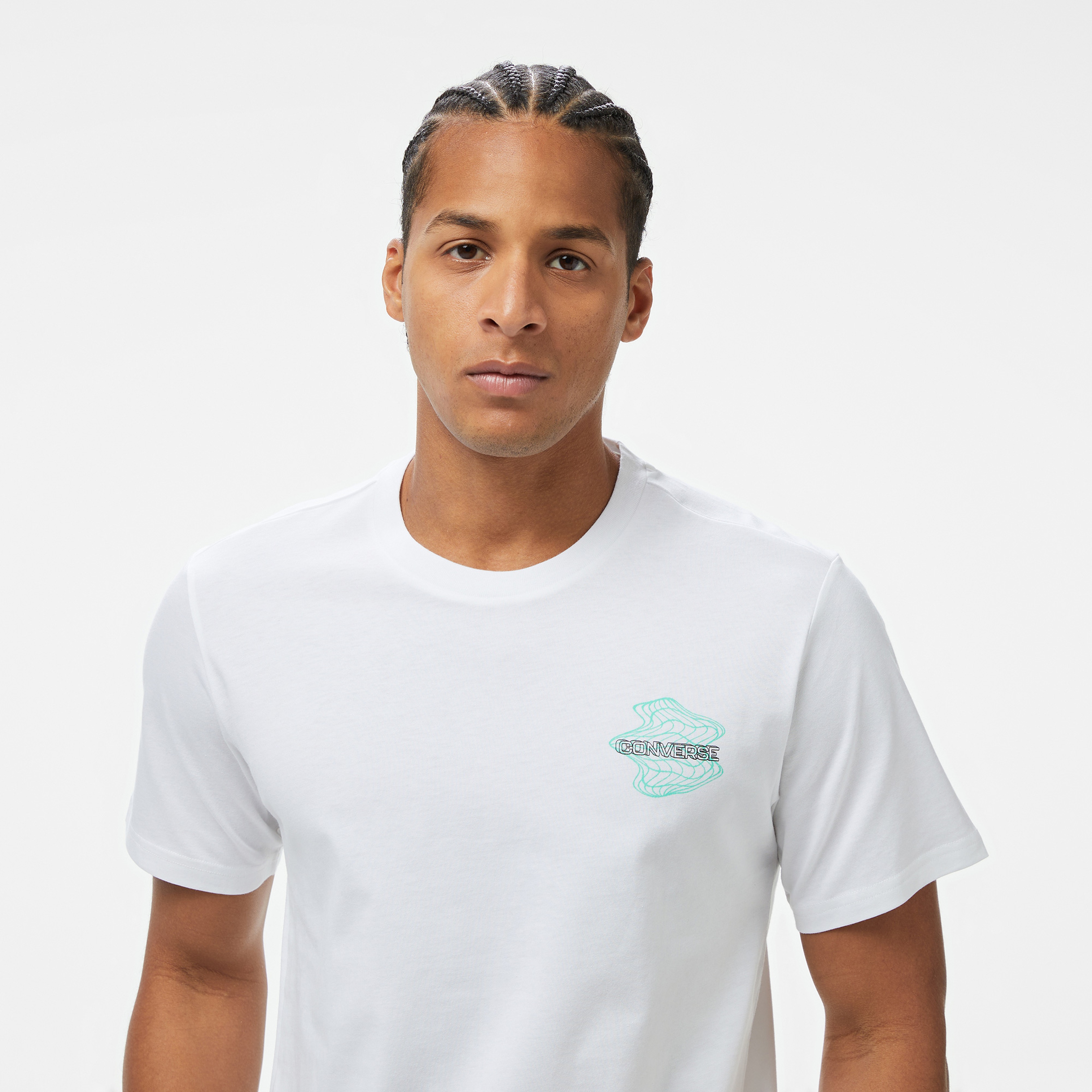 Converse Loose Fit Erkek Grafik Baskılı Beyaz T-Shirt