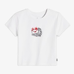 Converse Classic Kadın Slim Fit Baskılı Beyaz T-Shirt