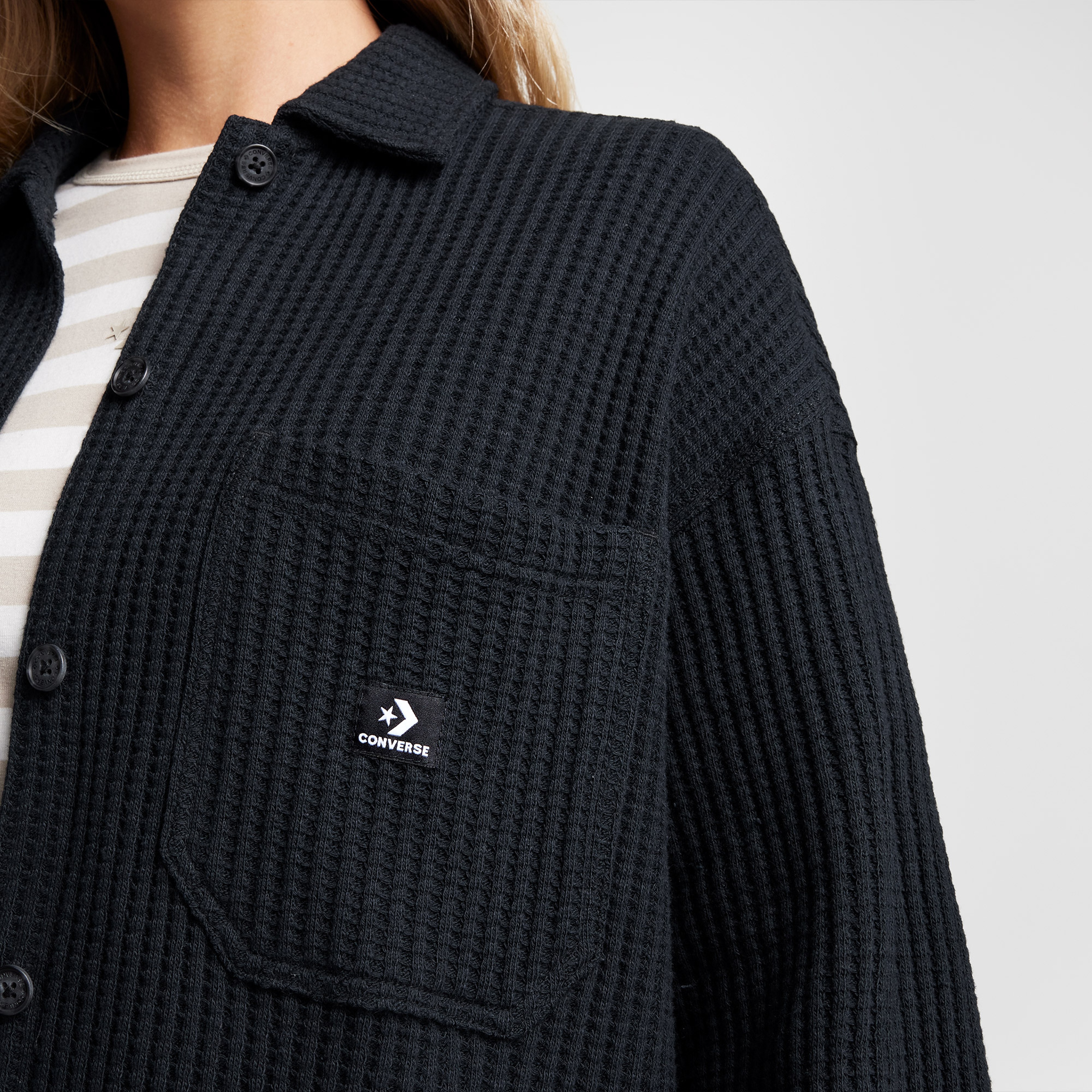 Converse Classic Kadın Oversize Fit Siyah Gömlek