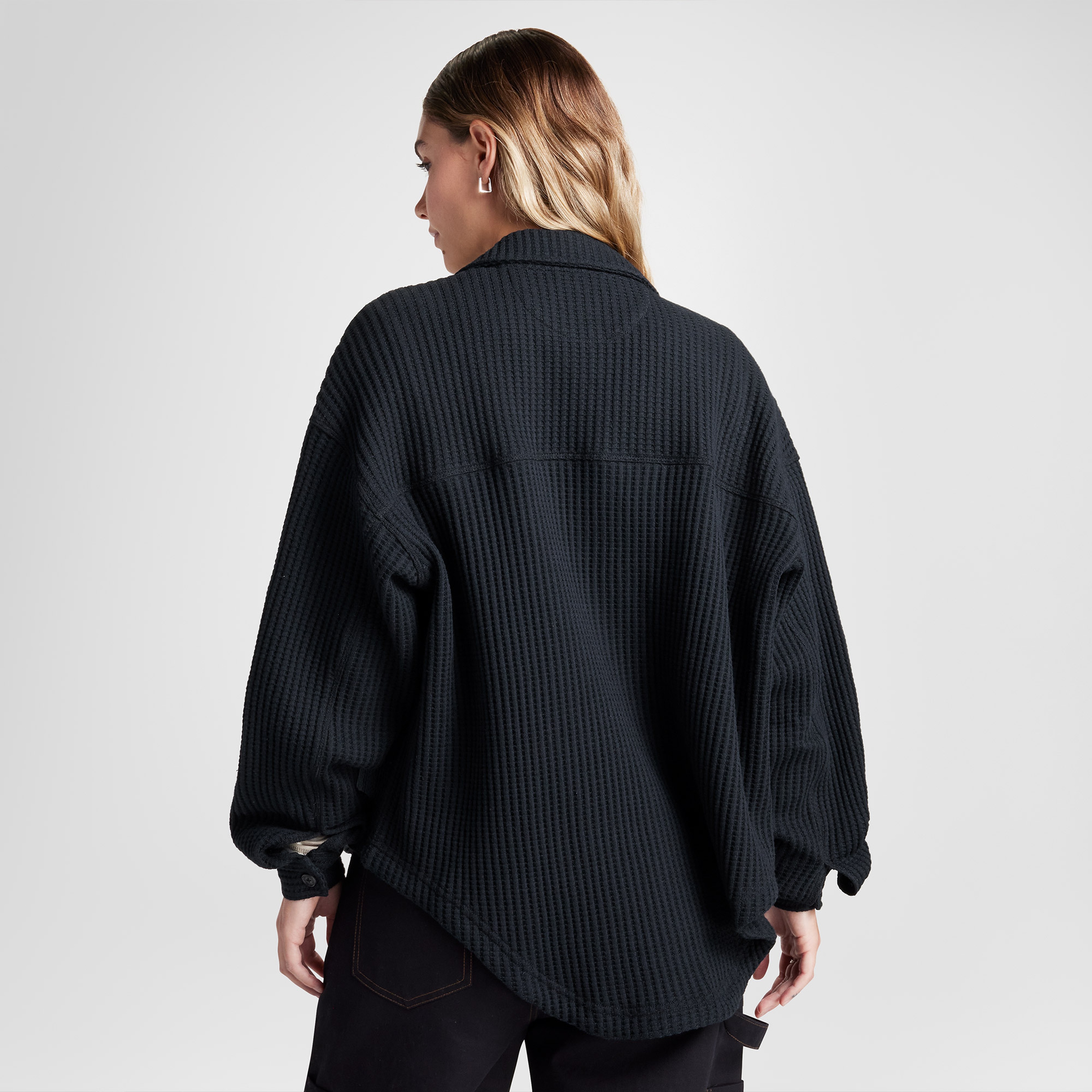 Converse Classic Kadın Oversize Fit Siyah Gömlek