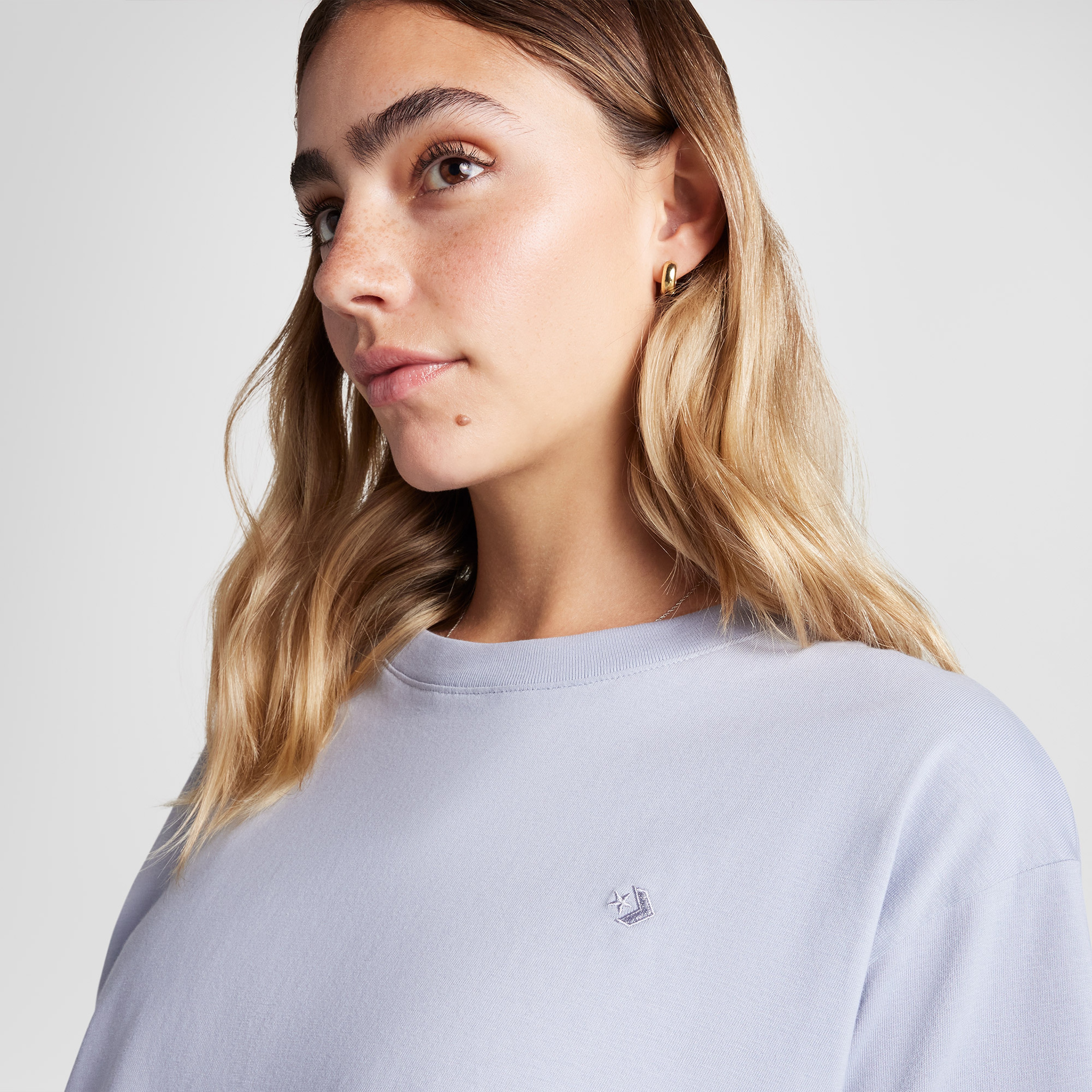 Converse Sporty Boxy Kadın Mor T-Shirt