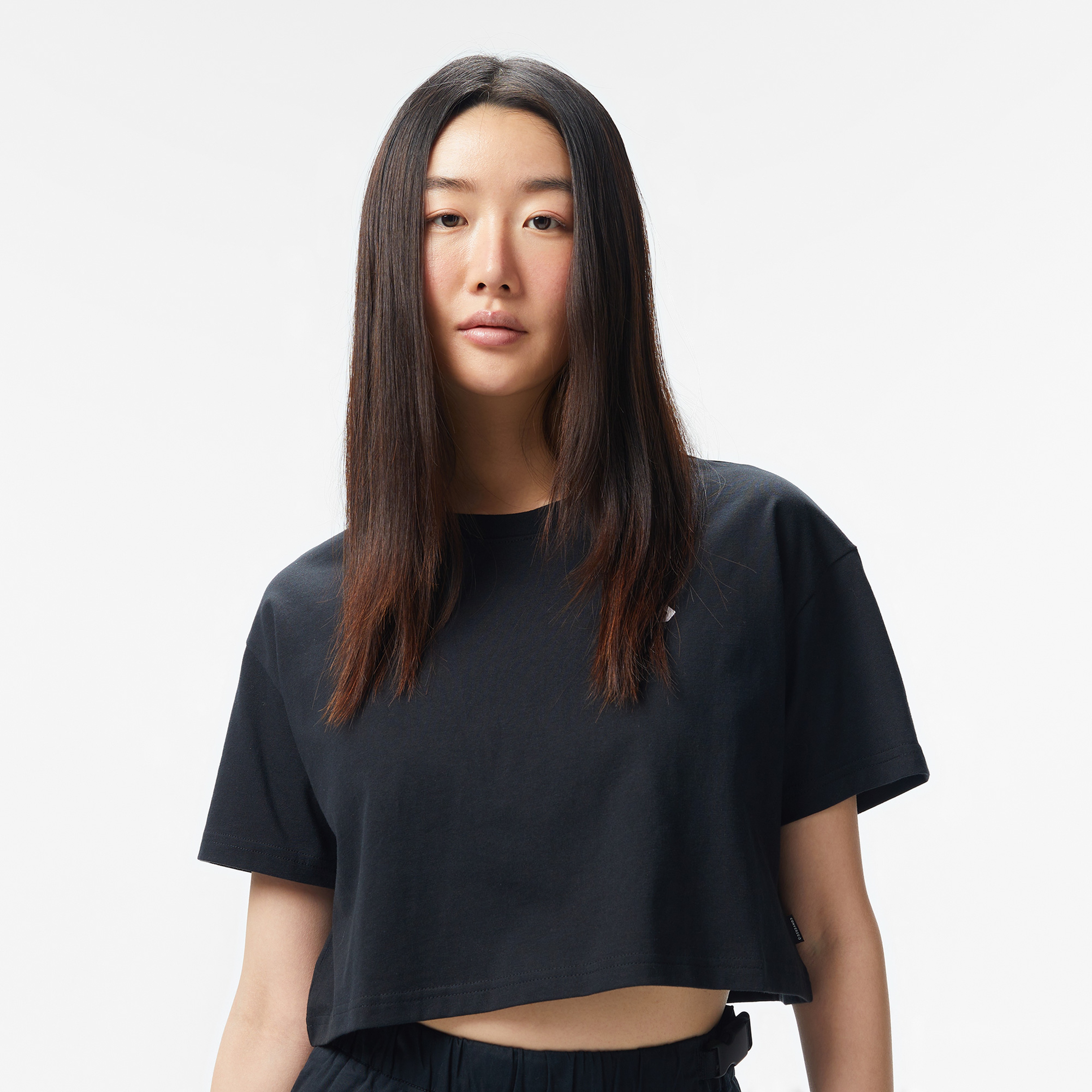 Converse Sporty Boxy Kadın Siyah T-Shirt