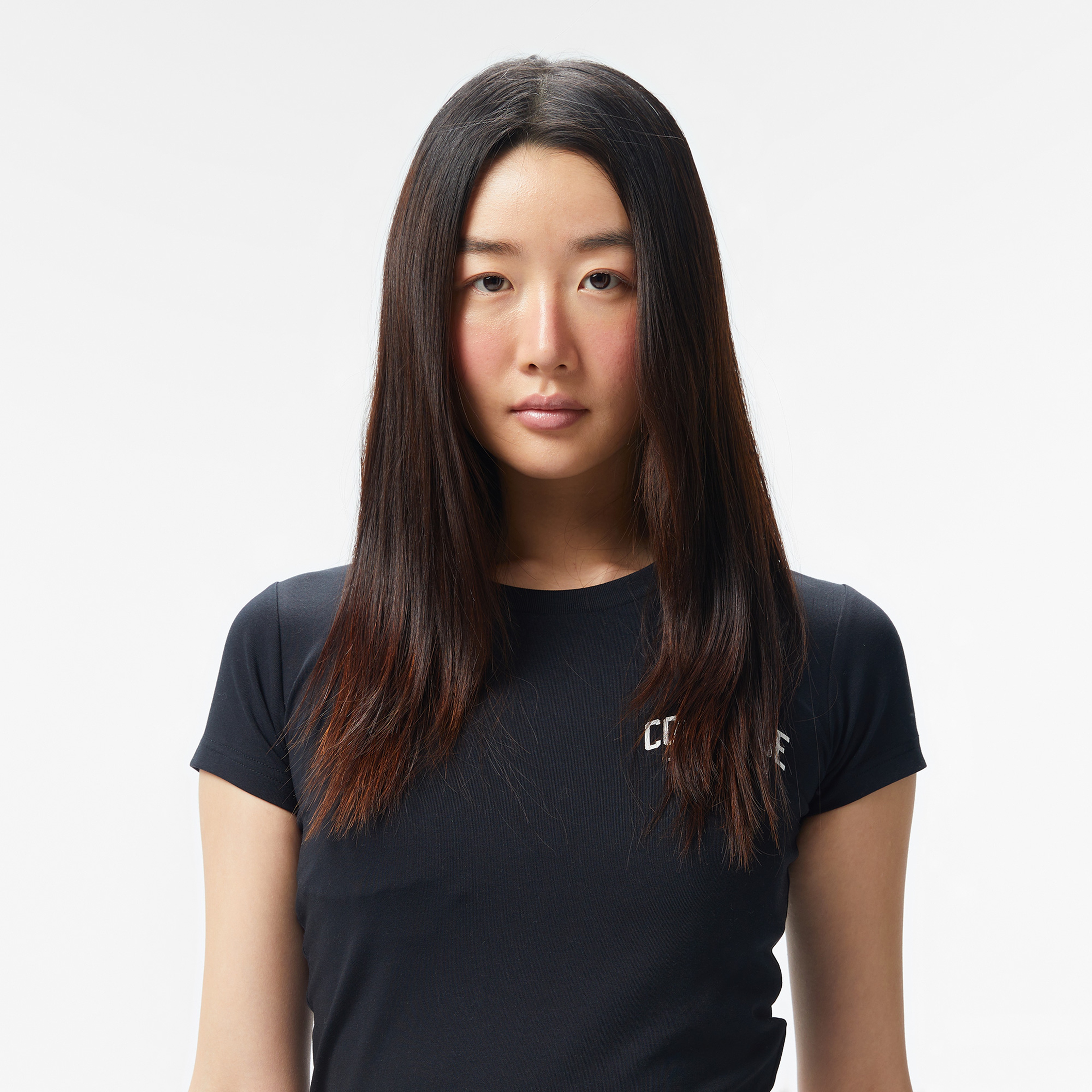 Converse Classic Kadın Slim Fit Baskılı Siyah T-Shirt