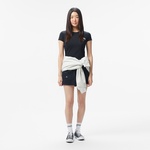 Converse Classic Kadın Slim Fit Baskılı Siyah T-Shirt