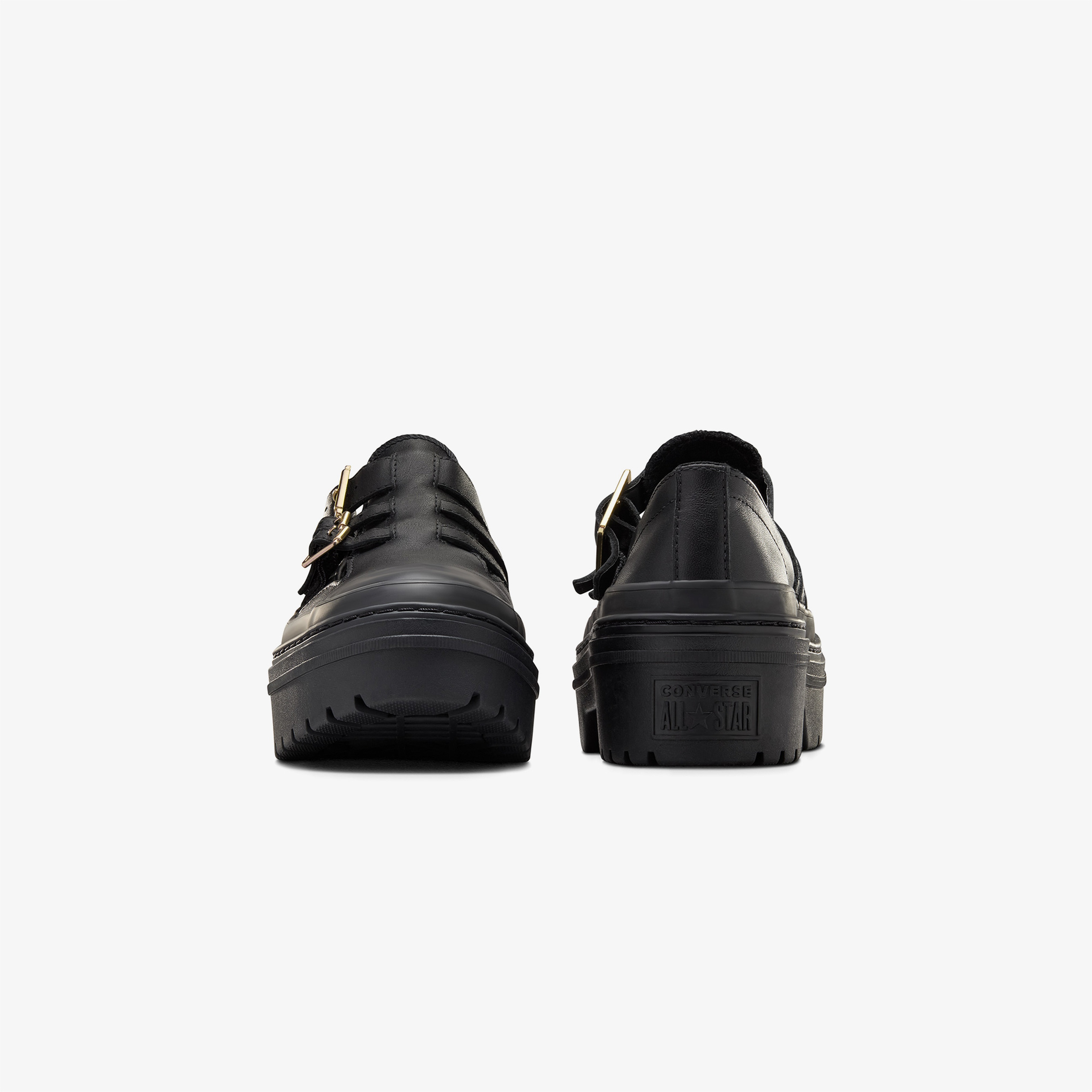 Converse Chuck Taylor All Star Lugged Heel Mary Jane Kadın Siyah Deri Platform Babet