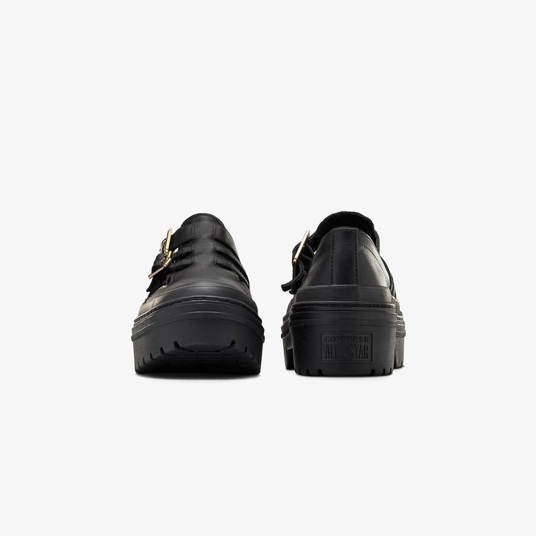 Converse Chuck Taylor All Star Lugged Heel Mary Jane Kadın Siyah Deri Platform Babet